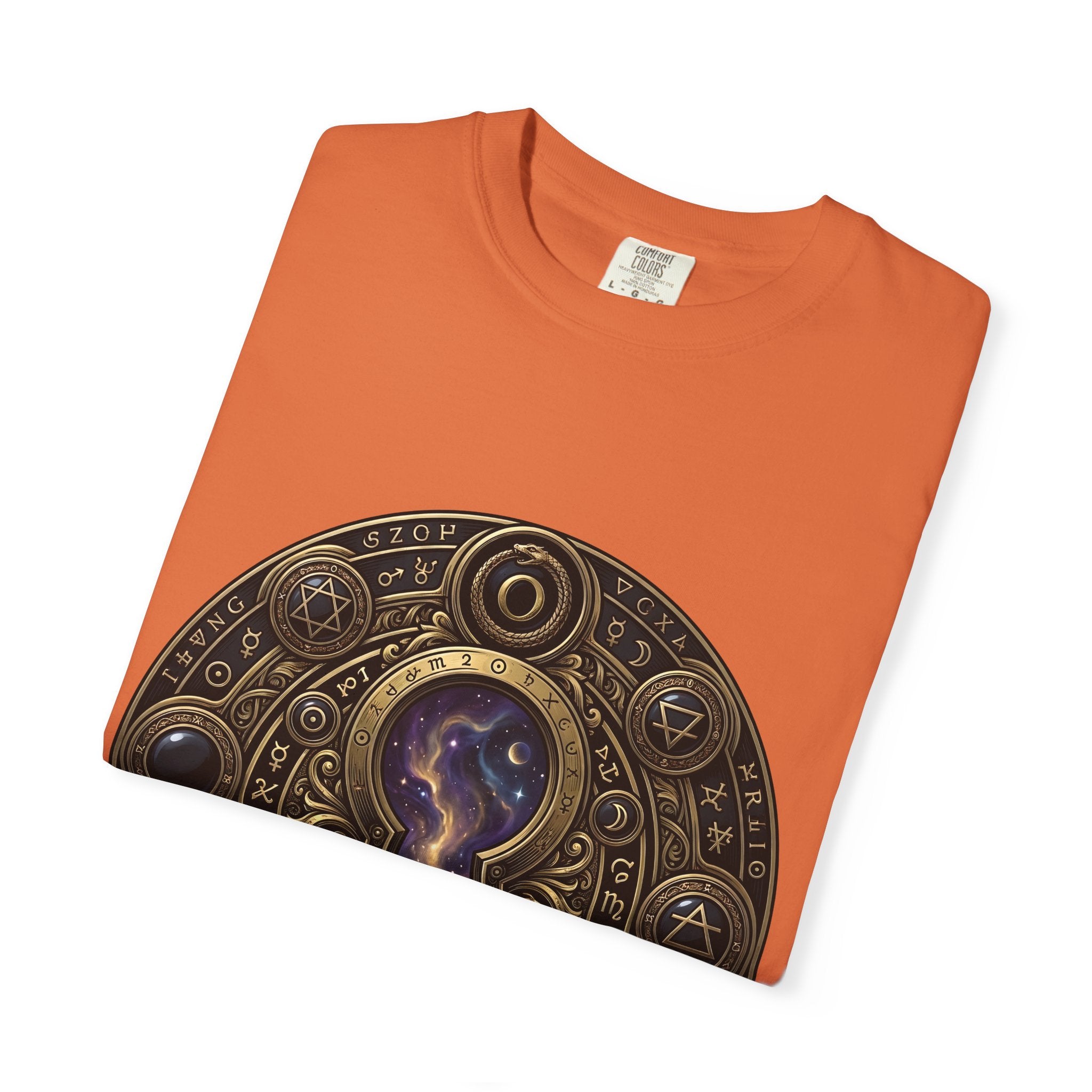 T-shirt - Celestial Keyhole Galaxy | Occult Alchemical Gold