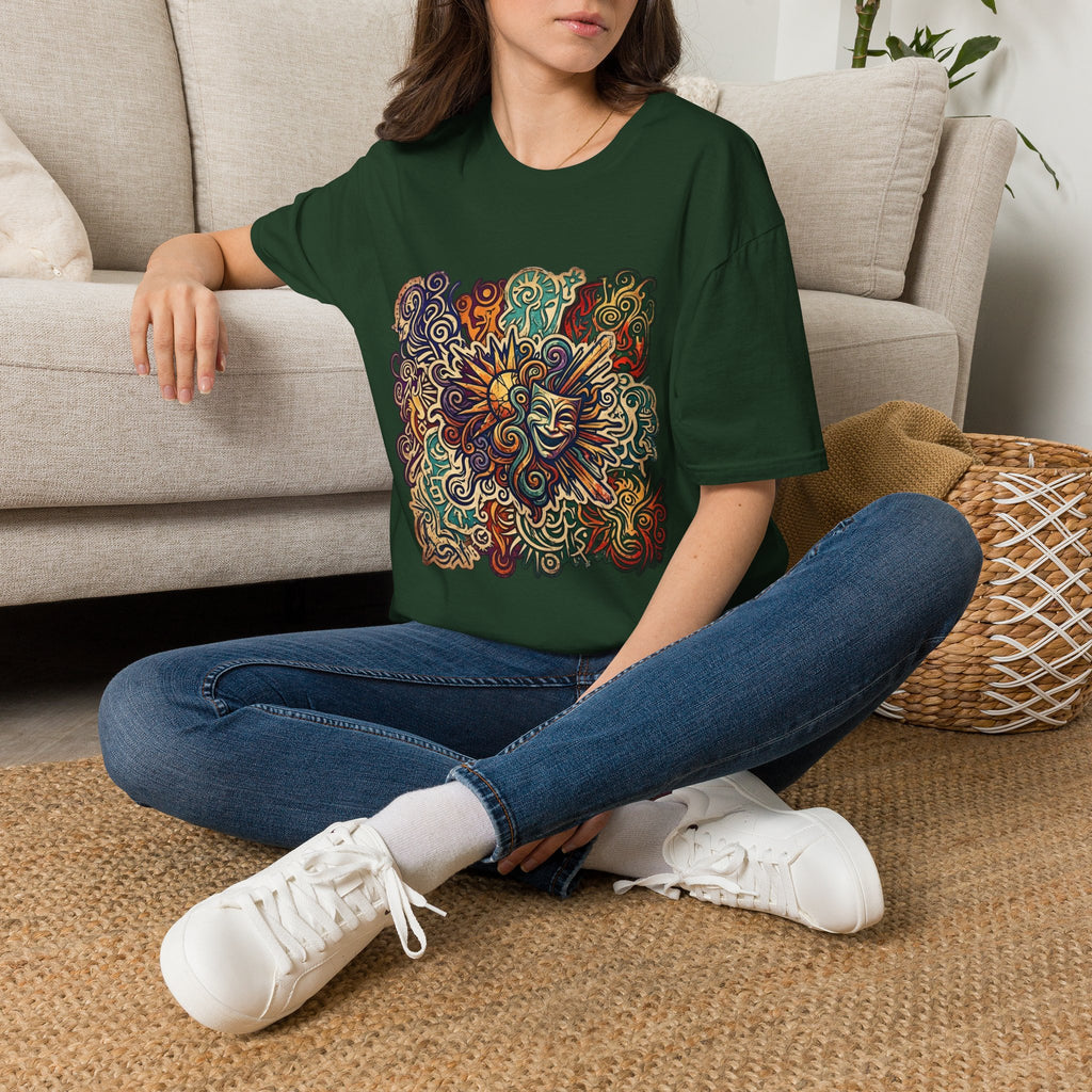 Unisex T-Shirt - Retro Psychedelic Theater Comedy Mask | Abstract Art