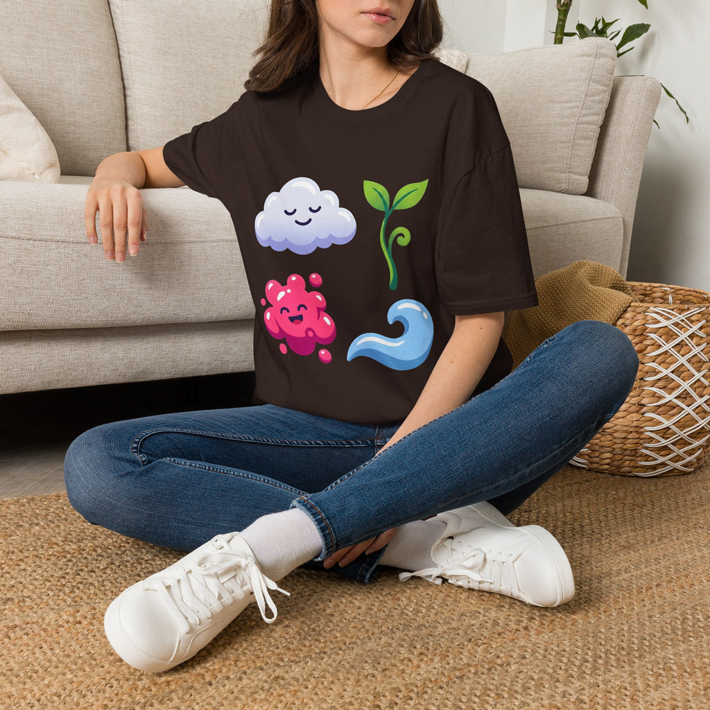 Cute Nature T-Shirt - Whimsical Cloud Sprout Wave Design | Unisex