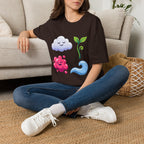 Cute Nature T-Shirt - Whimsical Cloud Sprout Wave Design | Unisex