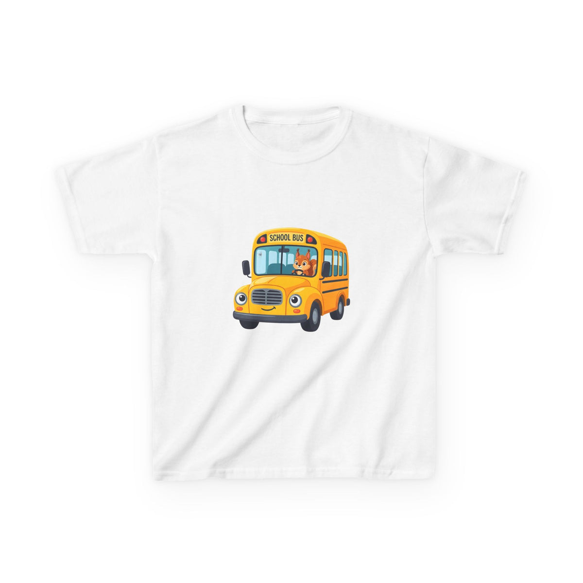 Kids School Bus T-Shirt - Cute Squirrel Driving Cartoon Tee | Back to
