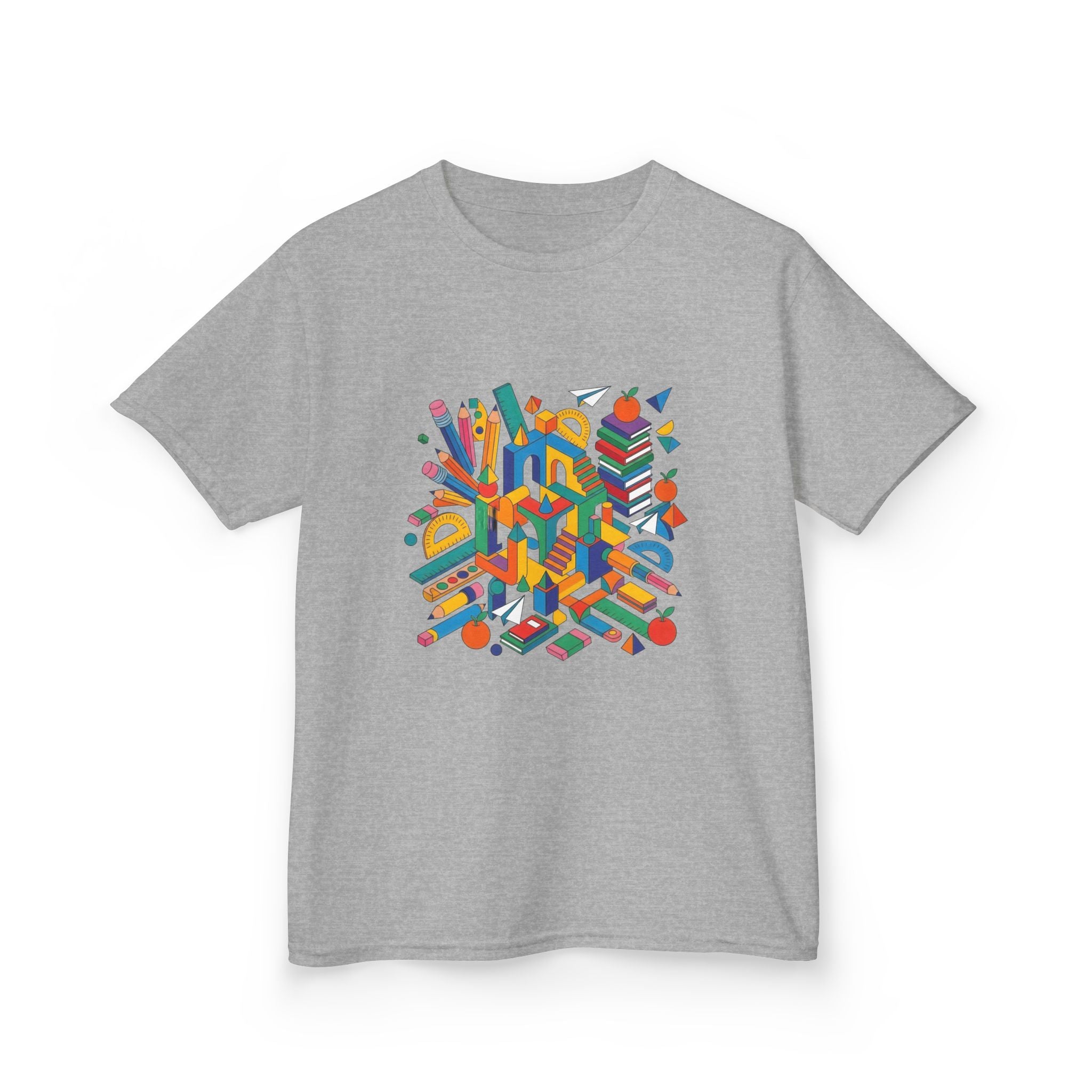 Kids T-Shirt - Abstract Geometric School Supplies | Back to School