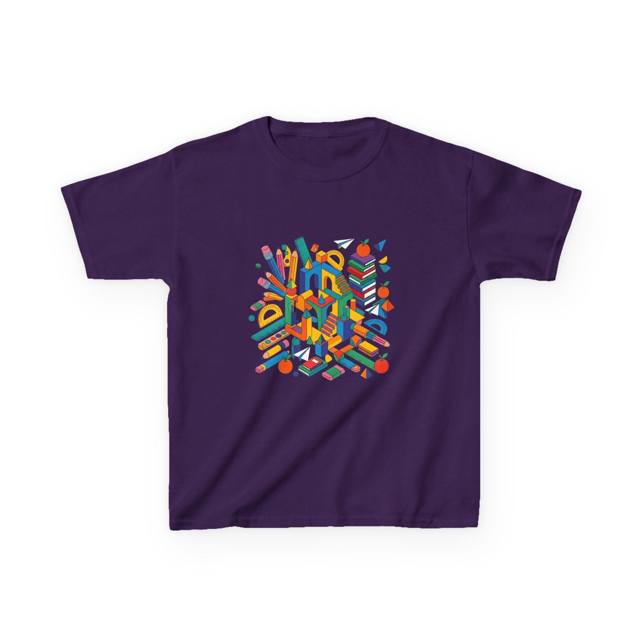 Kids T-Shirt - Abstract Geometric School Supplies | Back to School