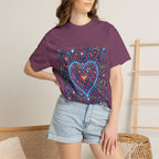 Unisex Garment-Dyed T-shirt - Cosmic Love | Psychedelic Heart Art