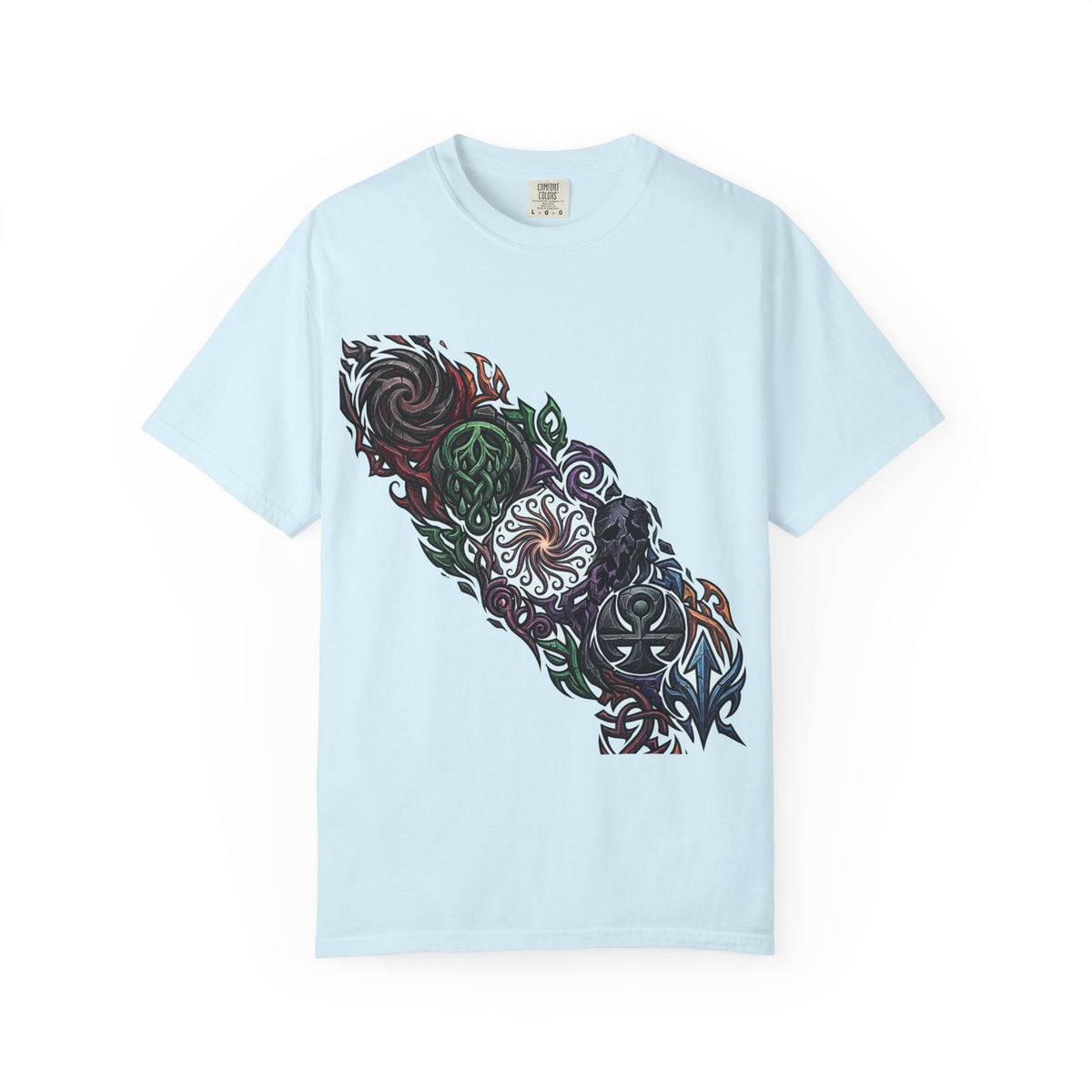 Unisex T-shirt - Dark Fantasy Celtic Skull Ankh | Garment-Dyed