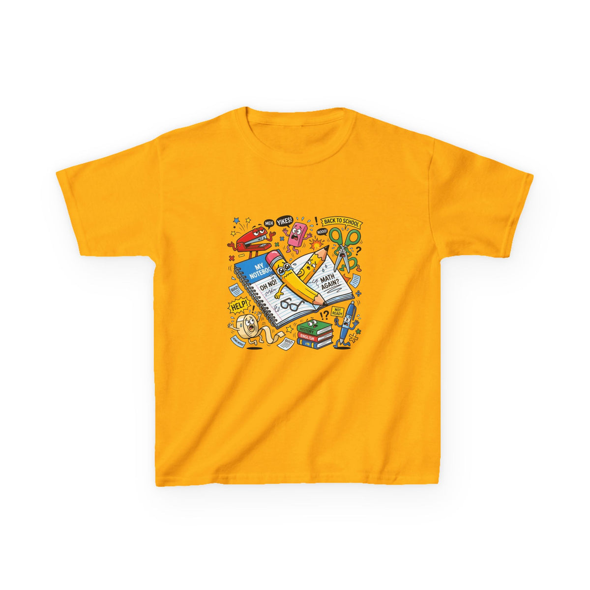 Kids Tee - Back to School Anxiety MEH YIKES! Funny Student