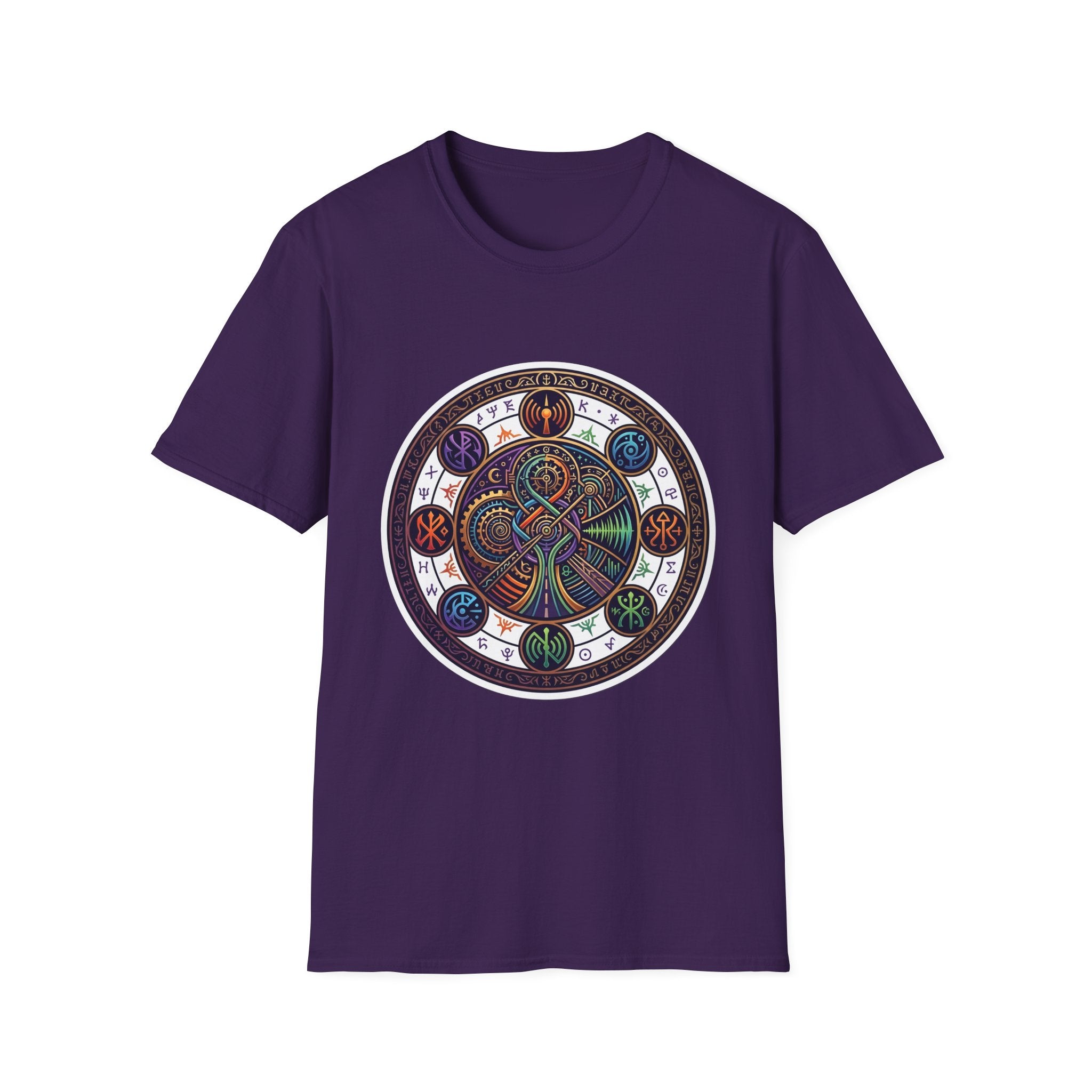 Unisex Steampunk T-Shirt - Ornate Mystical Mandala & Gears
