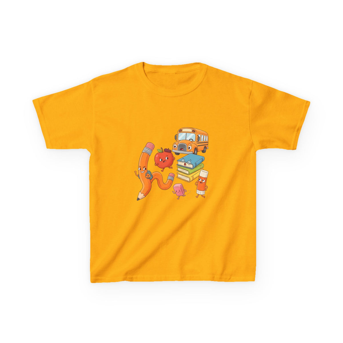 Kids T-Shirt - Cute Cartoon School Supplies | First Day of School