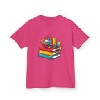 Kids T-Shirt - Whimsical Chameleon Reading Books | School Tee