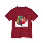 Kids Tee - Adventurous Apple Character Hiking T-Shirt