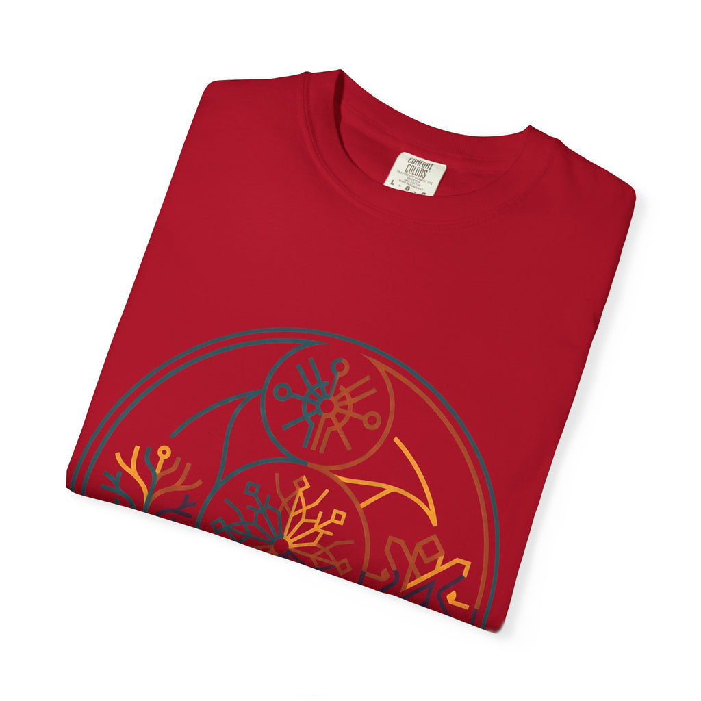 Unisex Garment-Dyed T-Shirt - Minimalist Geometric Nature Art