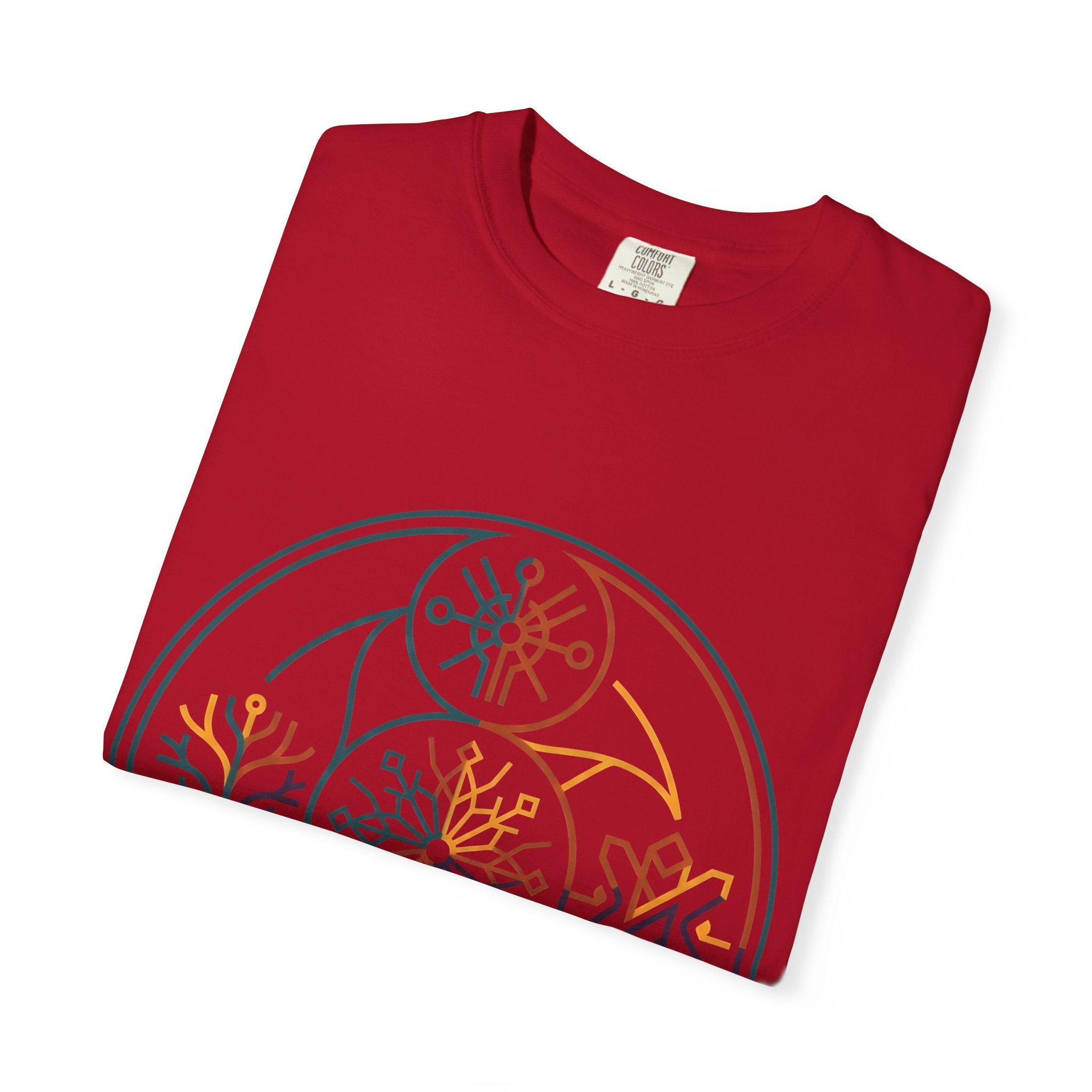 Unisex Garment-Dyed T-Shirt - Minimalist Geometric Nature Art