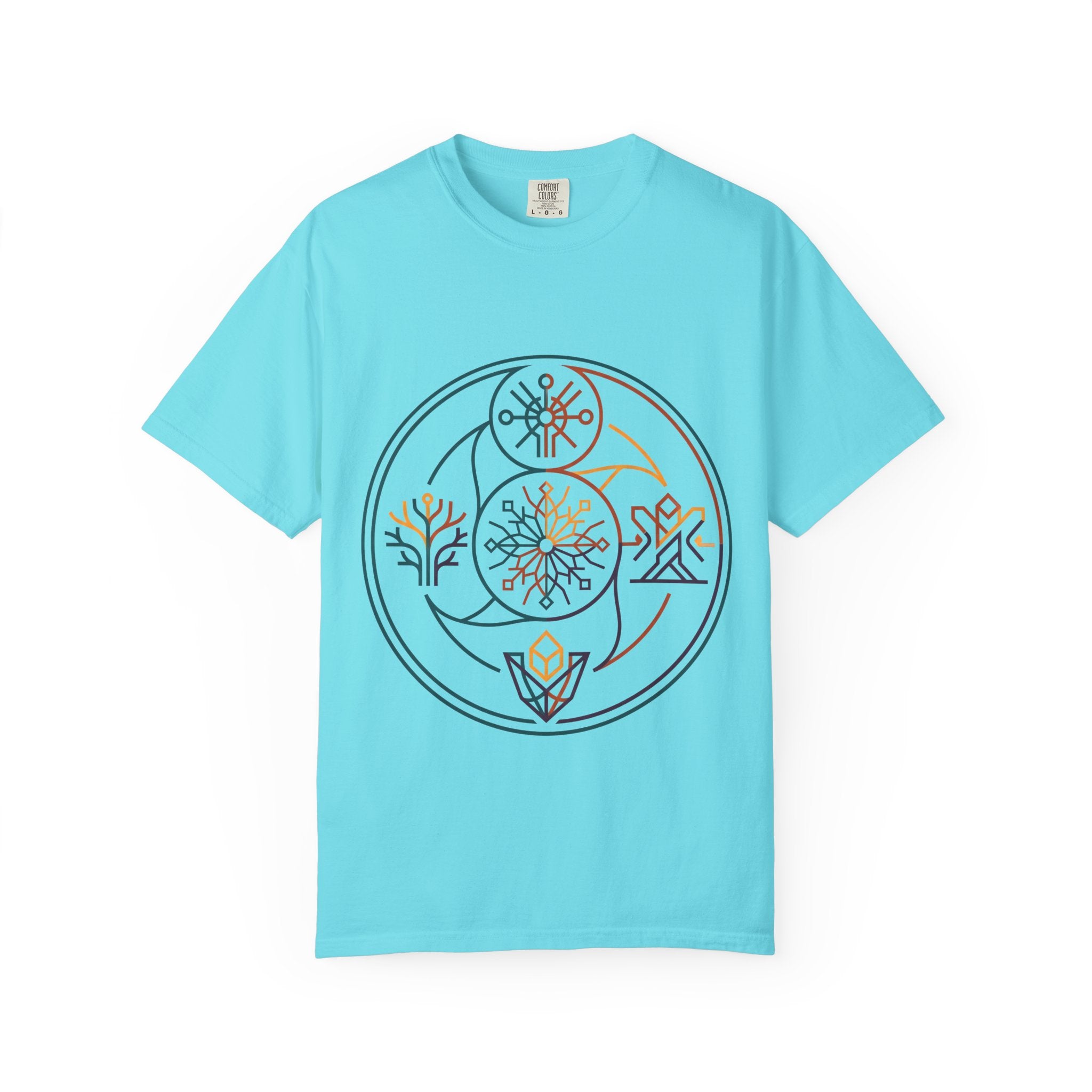 Unisex Garment-Dyed T-Shirt - Minimalist Geometric Nature Art