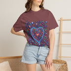 Unisex Garment-Dyed T-shirt - Cosmic Love | Psychedelic Heart Art