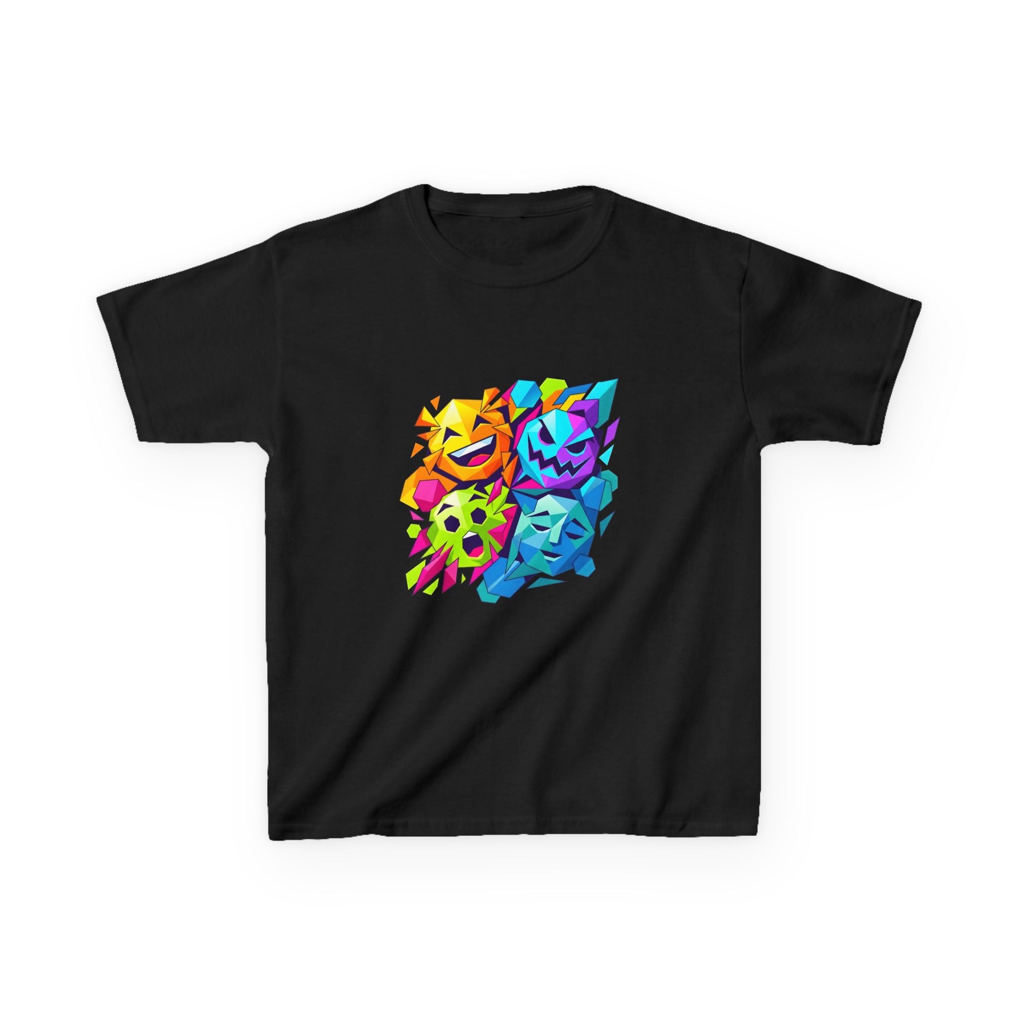 Kids T-Shirt - Vibrant Geometric Faces | Abstract Art