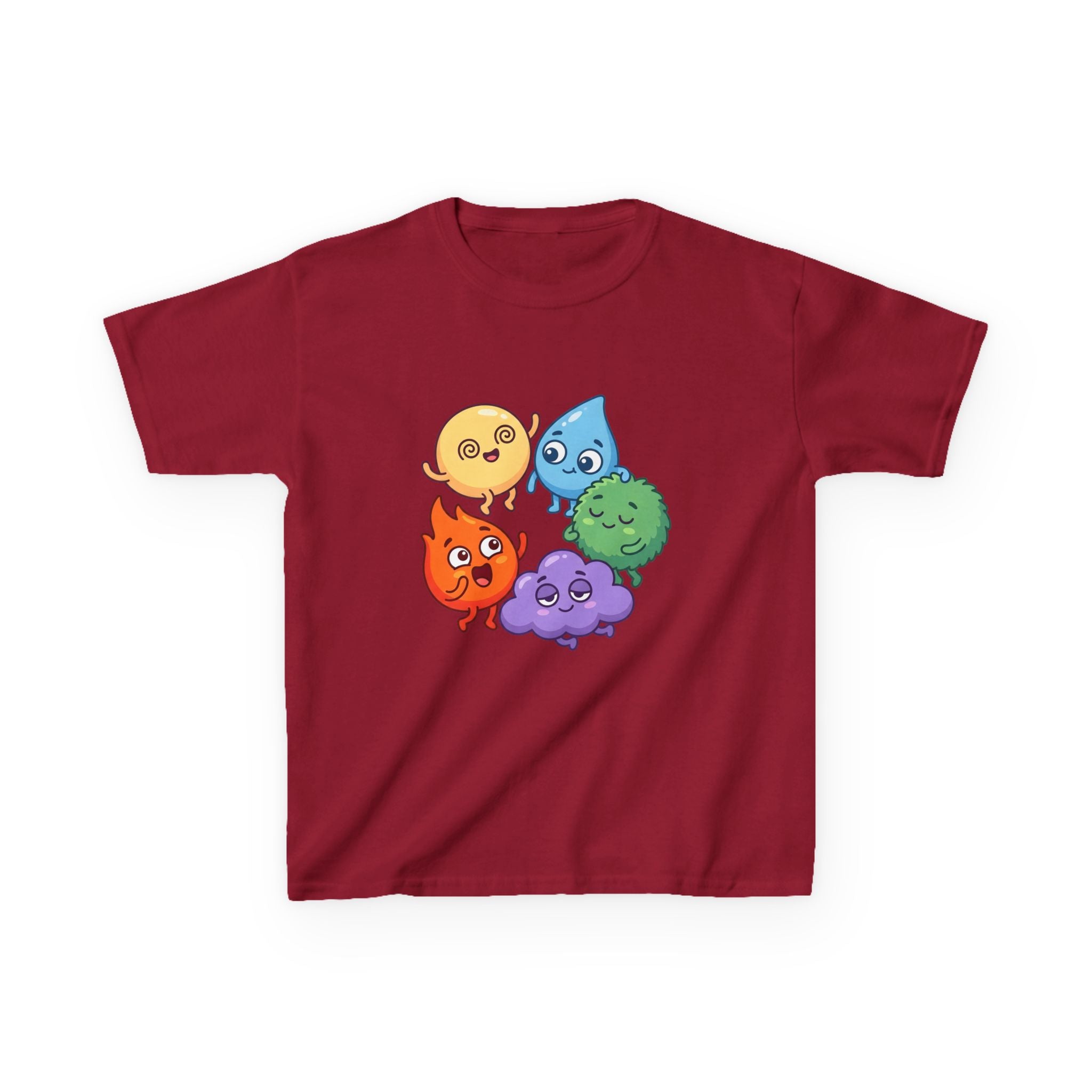 Kids Heavy Cotton Tee - Cute Whimsical Elemental Characters