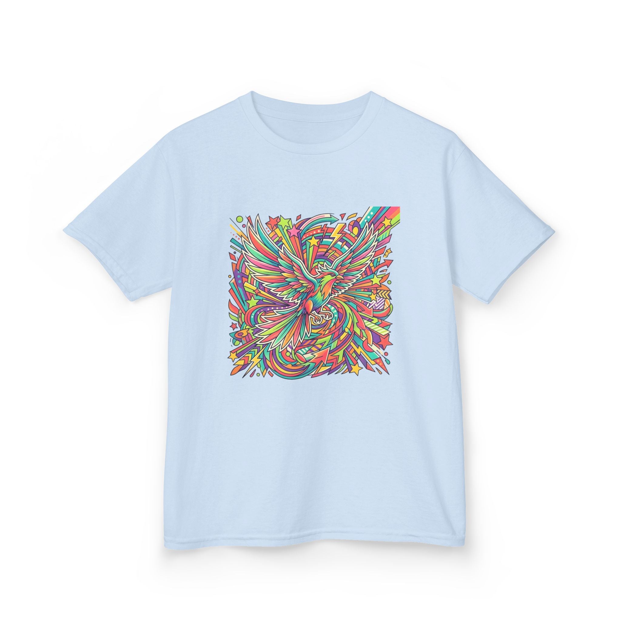 Kids Mythical Phoenix Tee - Energetic Psychedelic Art