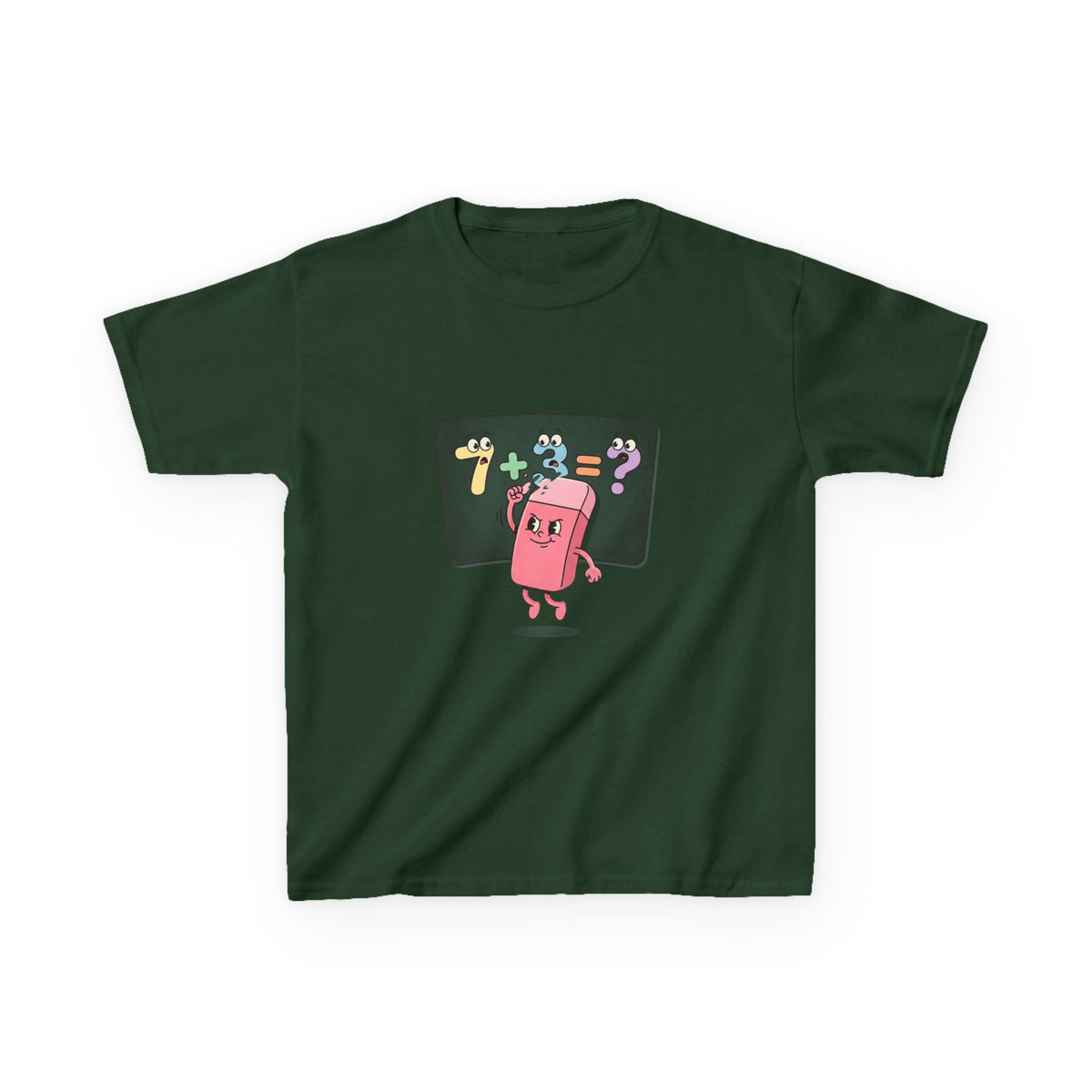 Kids Retro Math Tee - Playful Eraser Addition Problem