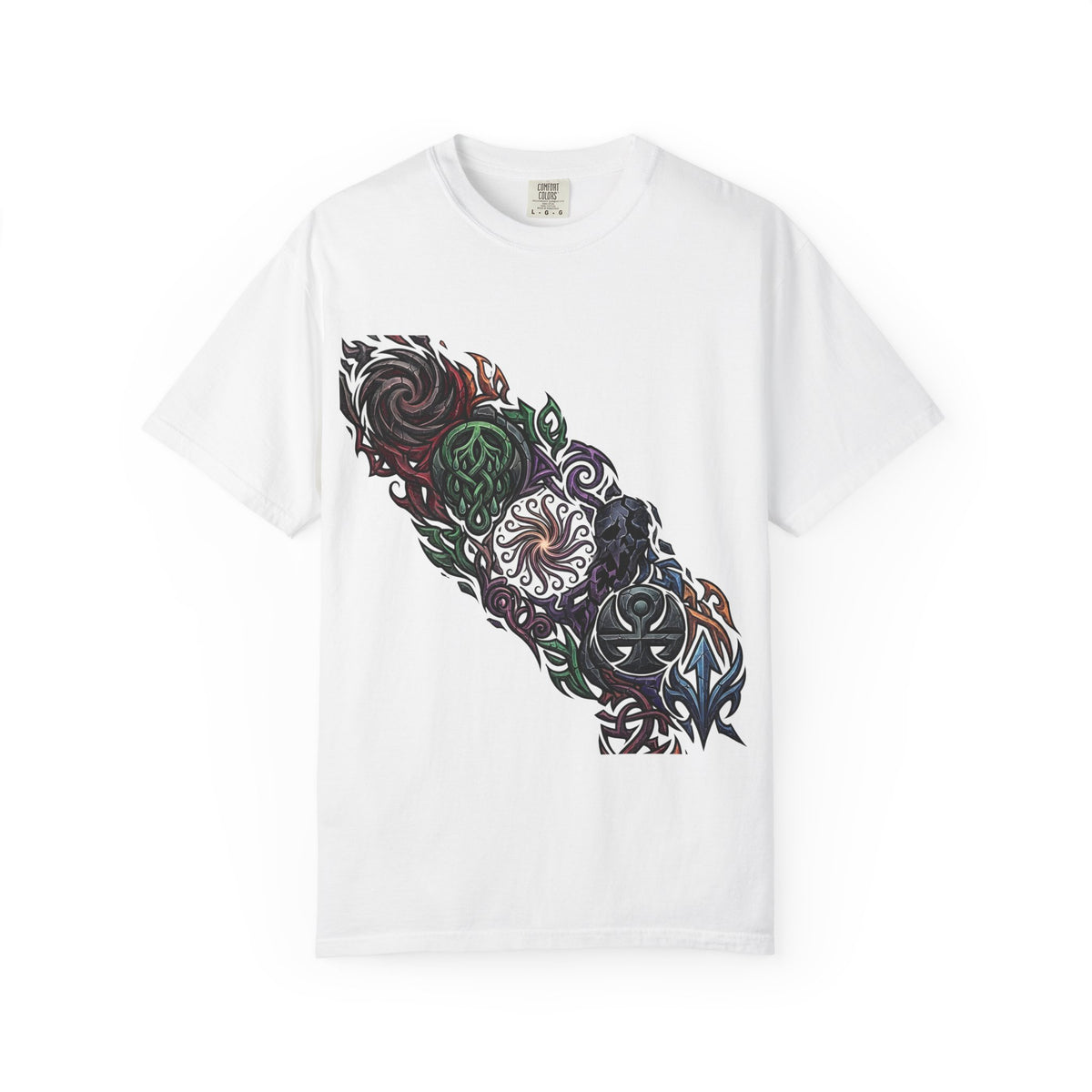Unisex T-shirt - Dark Fantasy Celtic Skull Ankh | Garment-Dyed