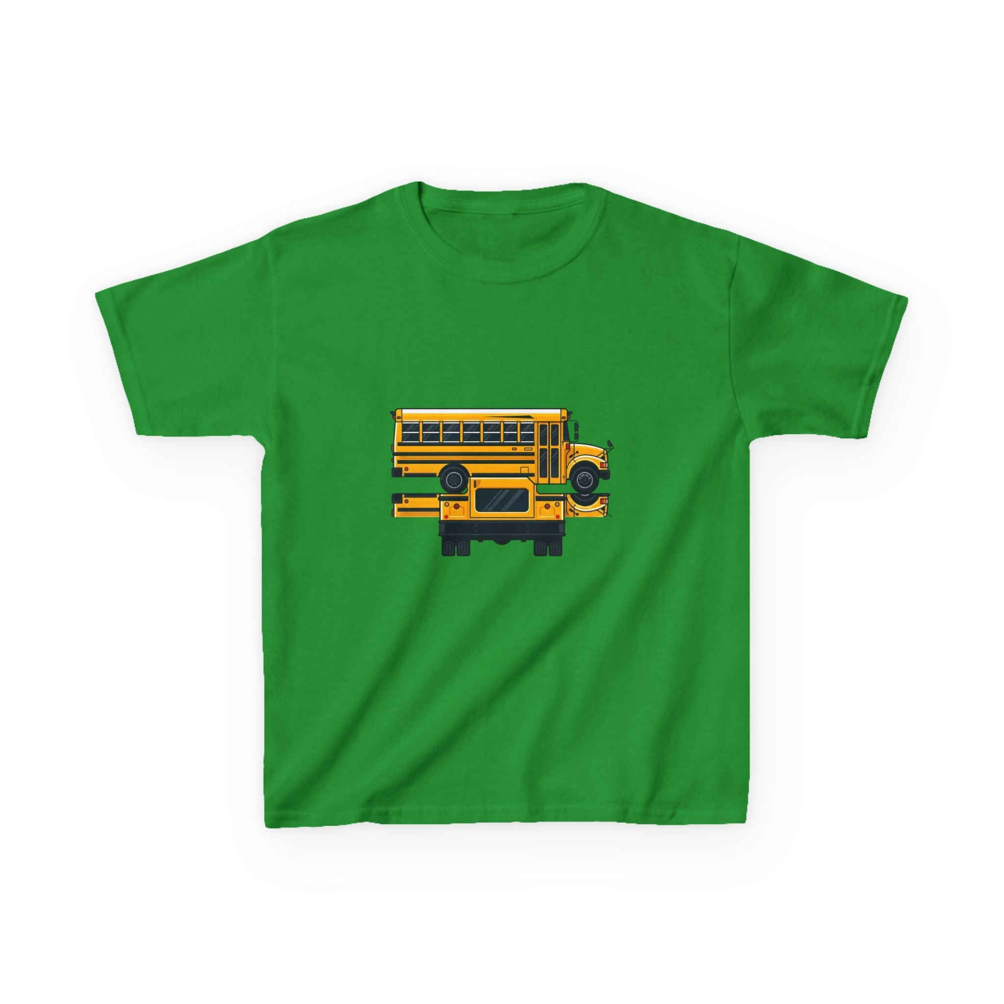 Kids School Bus T-Shirt - Cute Cartoon Reflection | Back to School