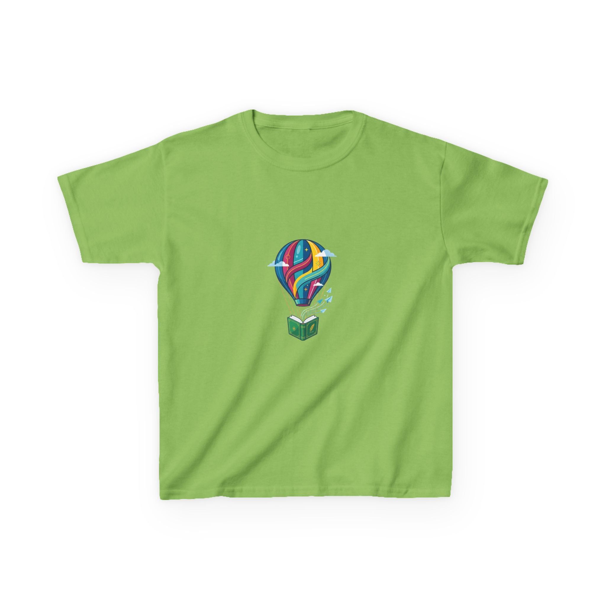 Kids T-Shirt - Bookworm Hot Air Balloon Reading Adventure Tee