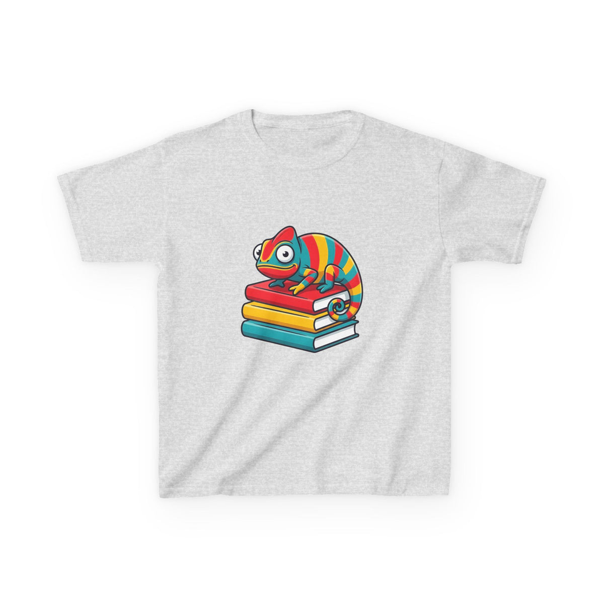 Kids T-Shirt - Whimsical Chameleon Reading Books | School Tee
