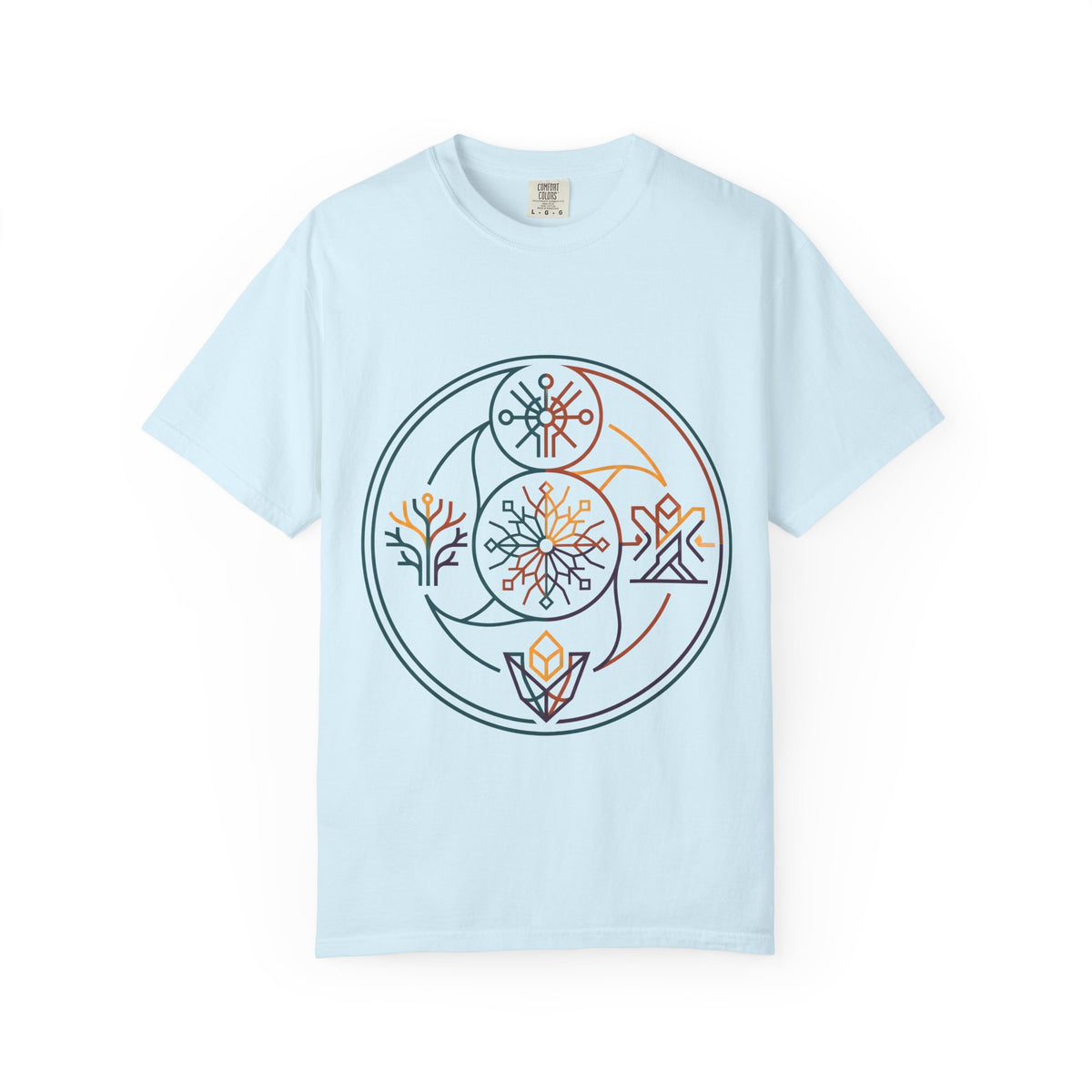 Unisex Garment-Dyed T-Shirt - Minimalist Geometric Nature Art