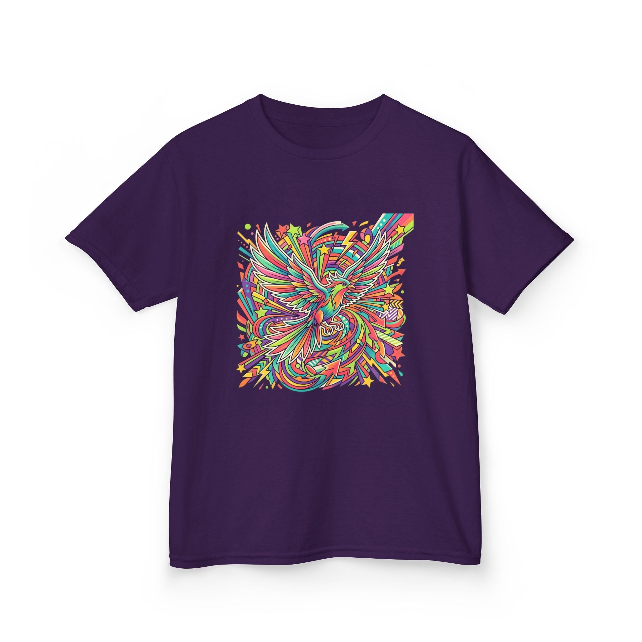 Kids Mythical Phoenix Tee - Energetic Psychedelic Art