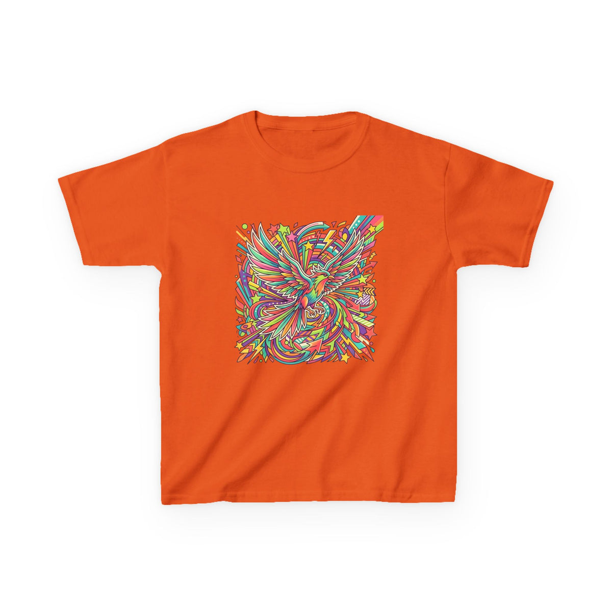Kids Mythical Phoenix Tee - Energetic Psychedelic Art