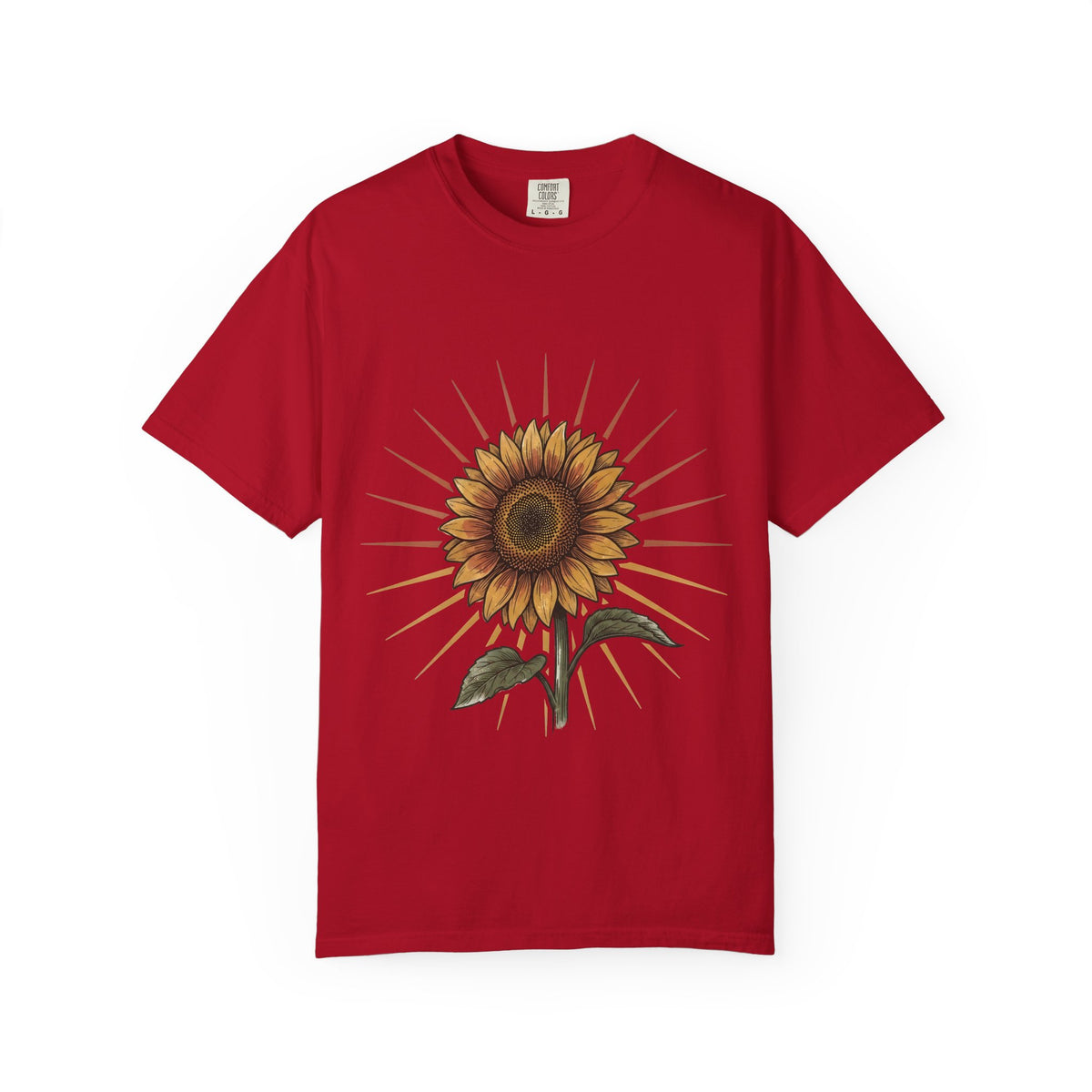 Sunflower T-shirt - Vintage Botanical Line Art | Comfort Colors