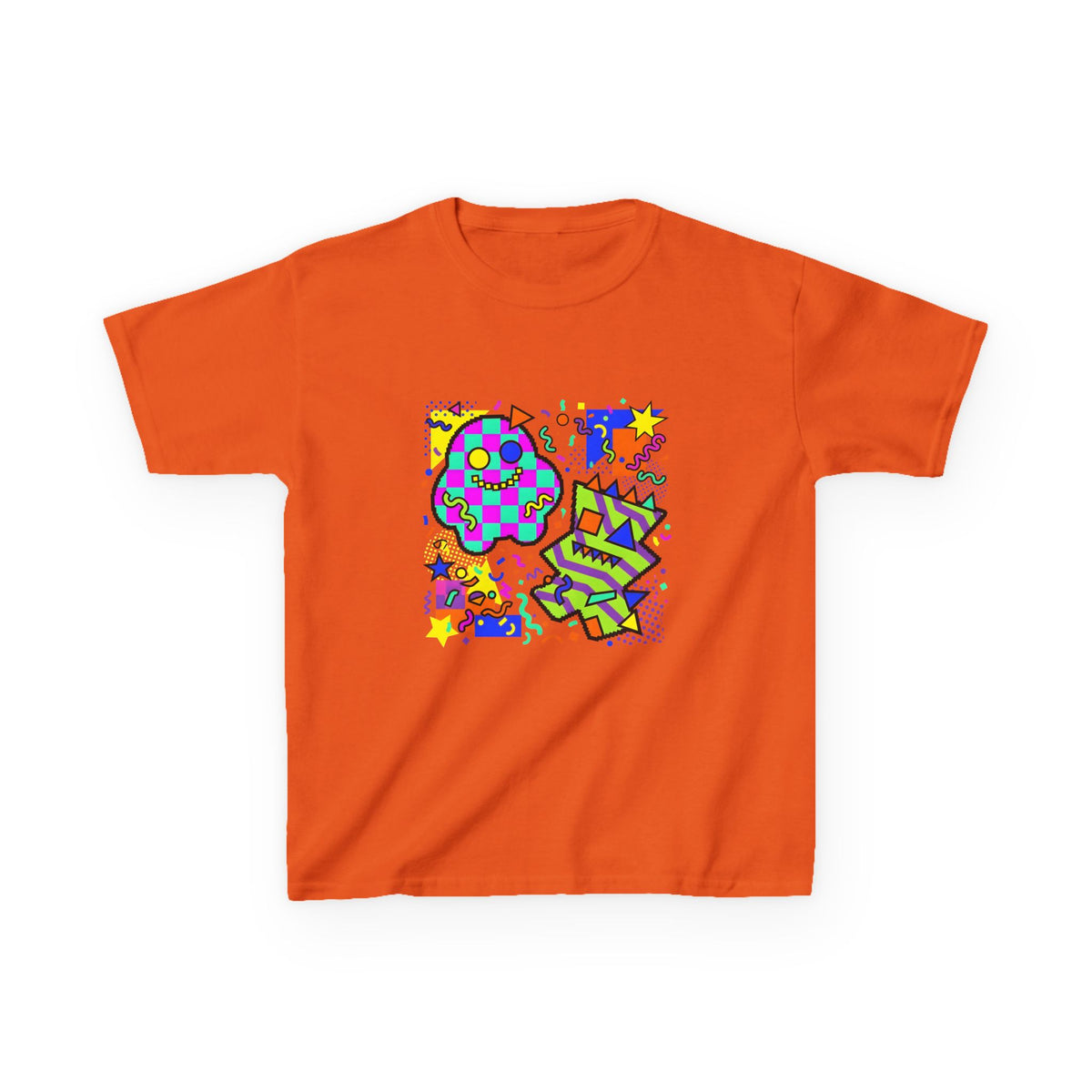 Kids Tee - Playful 90s Geometric Monsters | Retro Abstract
