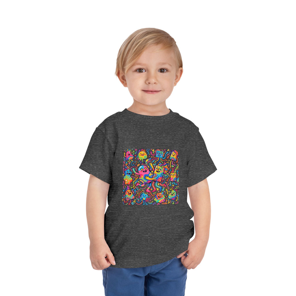 Toddler T-Shirt - Vibrant Whimsical Creatures | Doodle Art