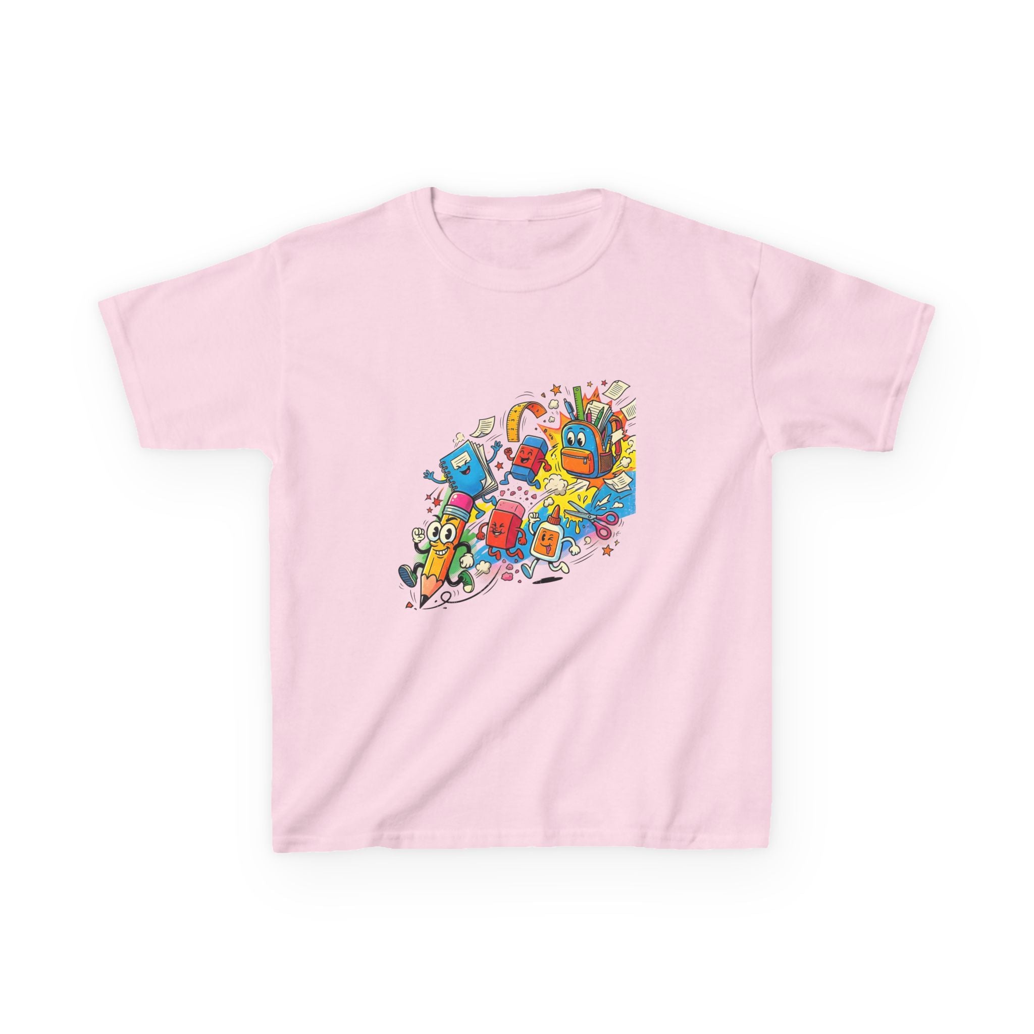 Kids Back to School 2026 Tee - Cartoon School Supplies