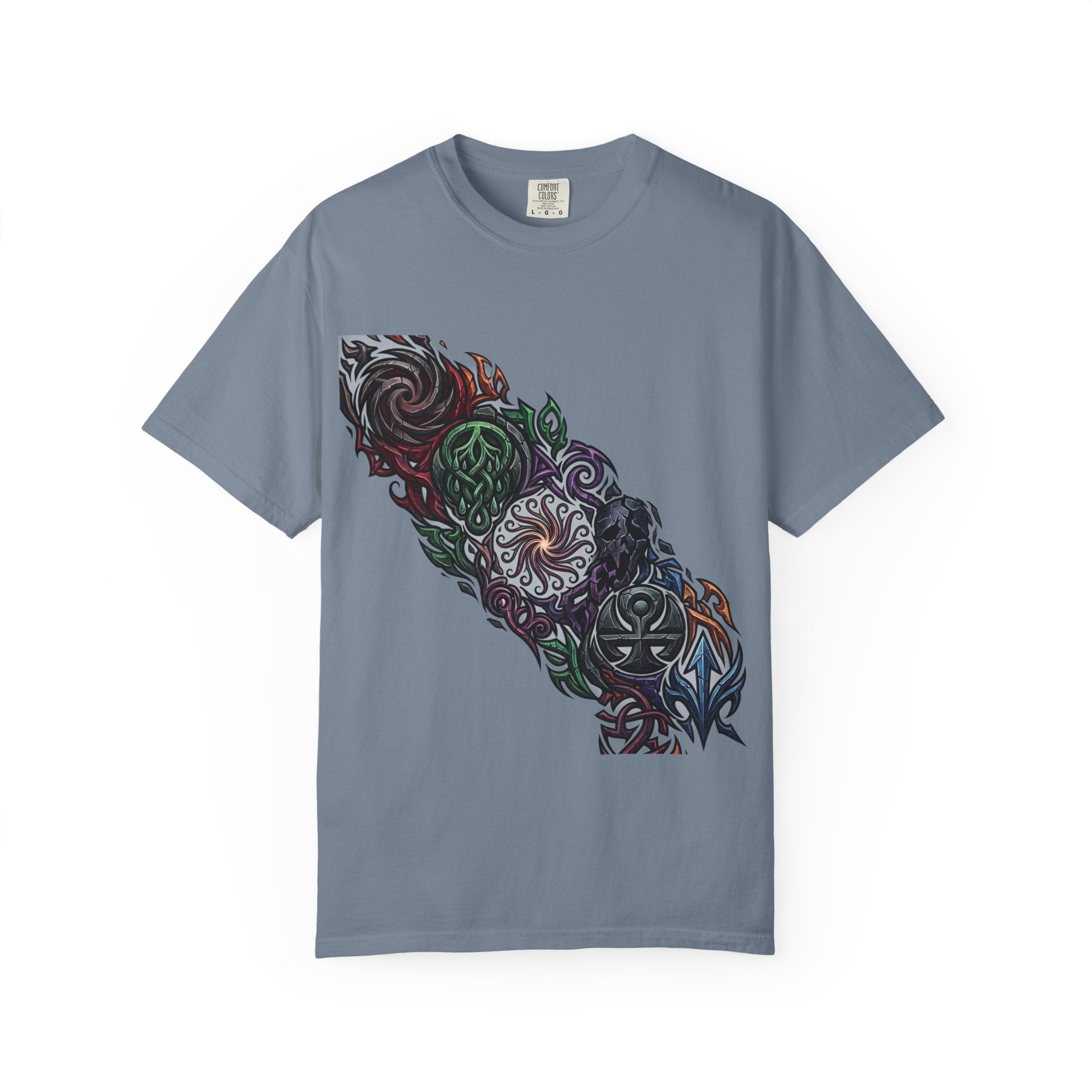 Unisex T-shirt - Dark Fantasy Celtic Skull Ankh | Garment-Dyed