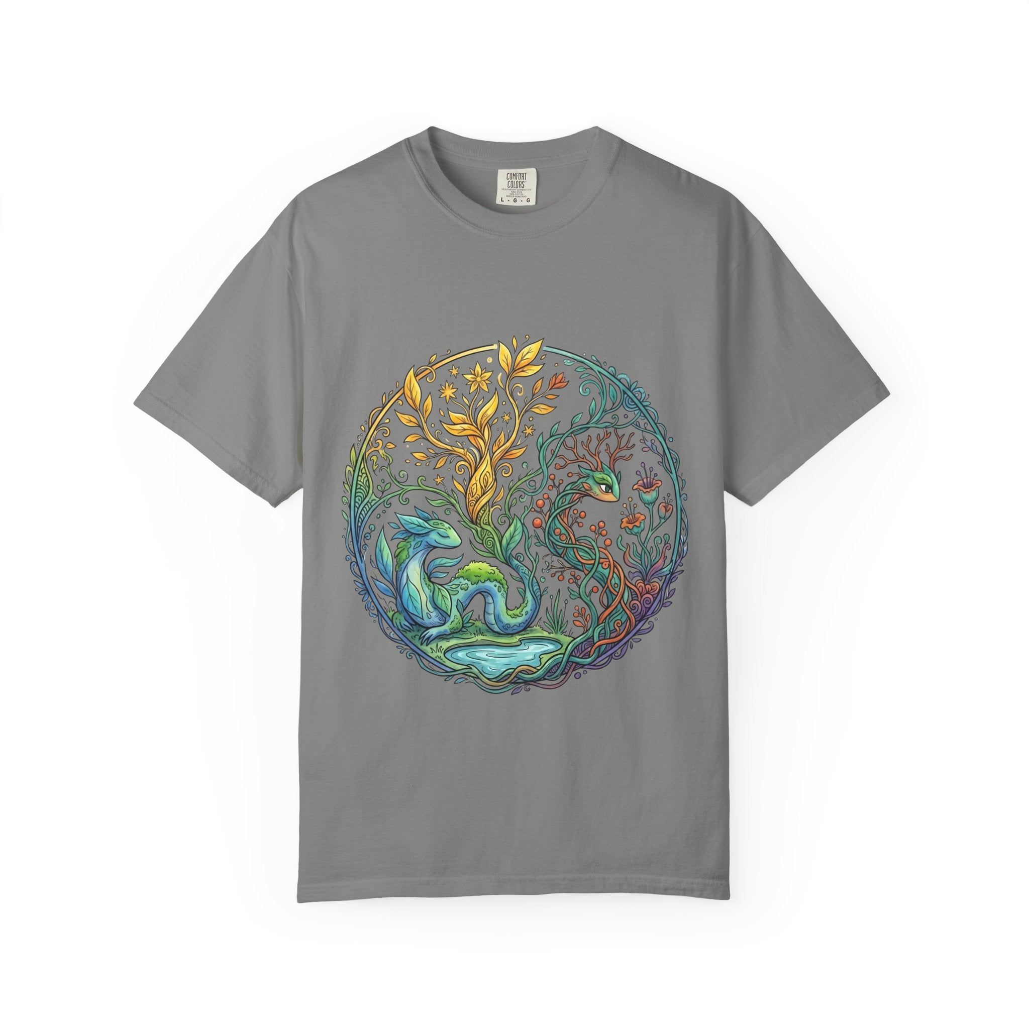Elemental Dragon Tree T-Shirt - Mystical Nature Art | Comfort Colors