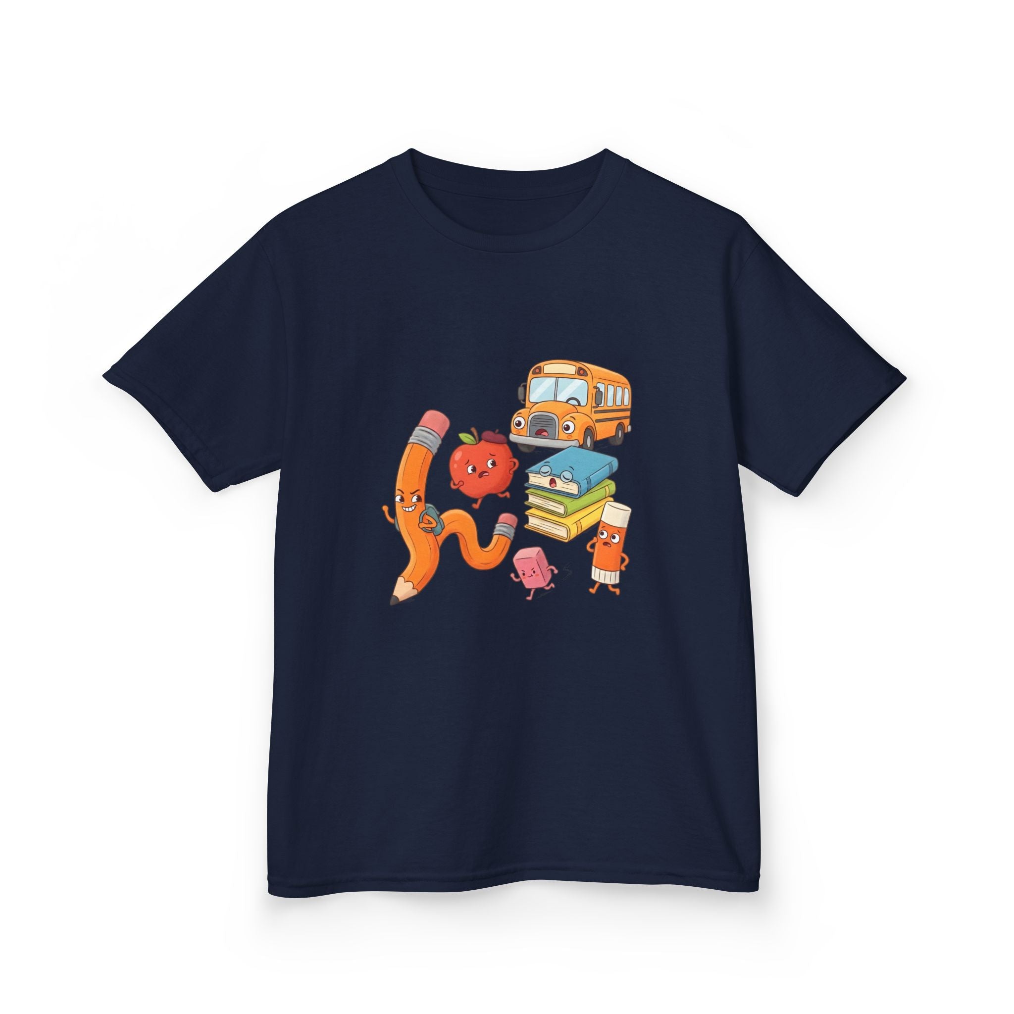 Kids T-Shirt - Cute Cartoon School Supplies | First Day of School