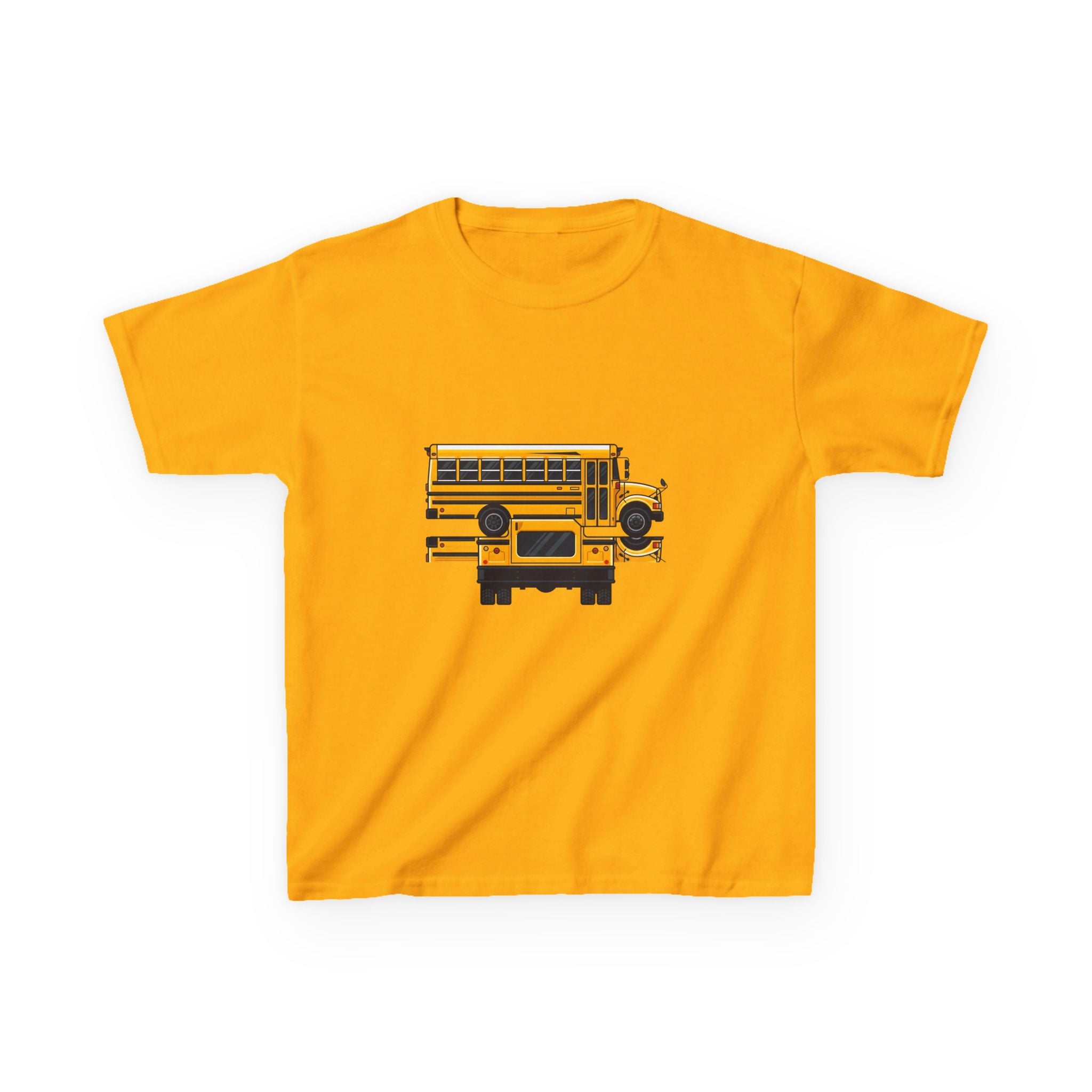 Kids School Bus T-Shirt - Cute Cartoon Reflection | Back to School