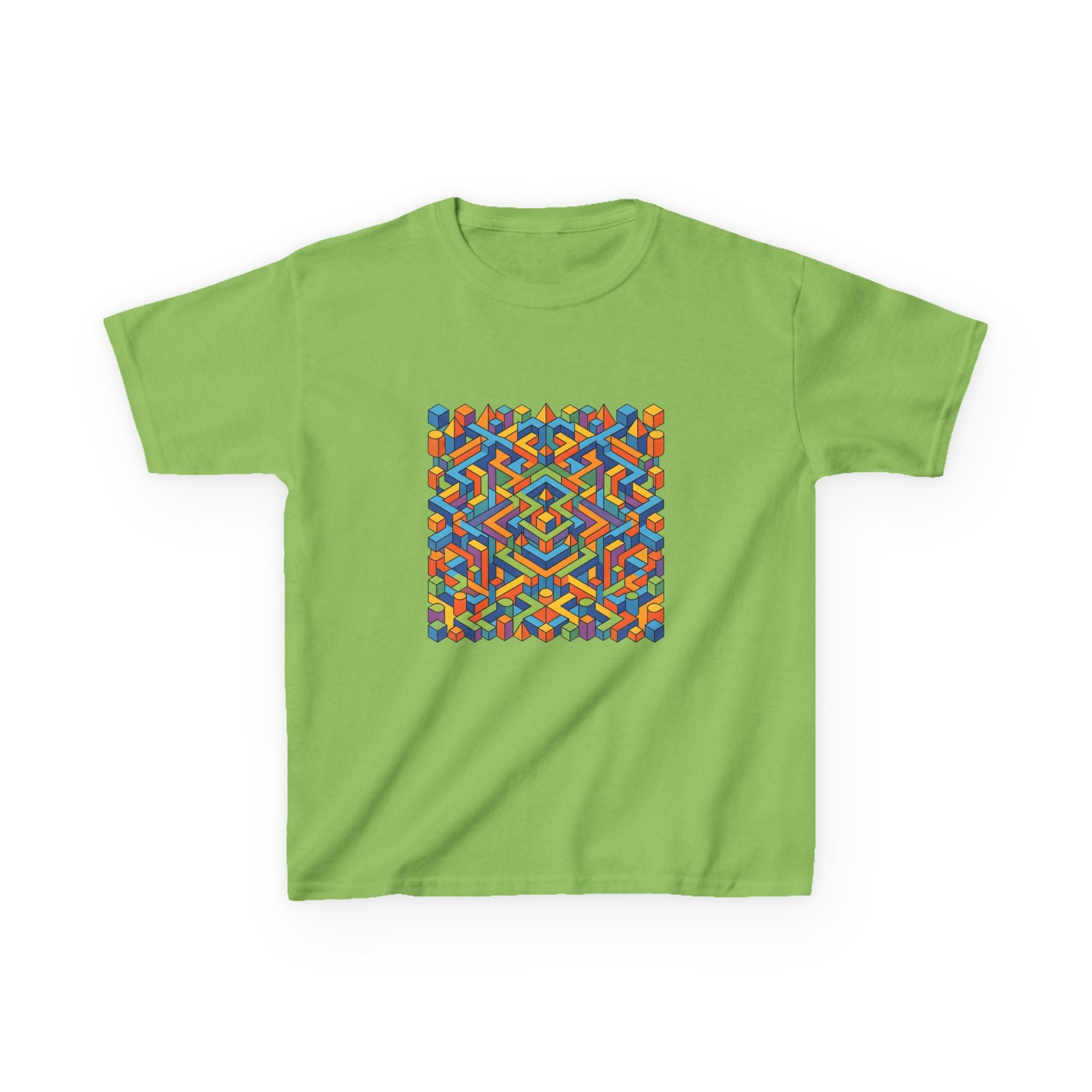 Kids T-Shirt - Colorful Isometric Optical Illusion Maze
