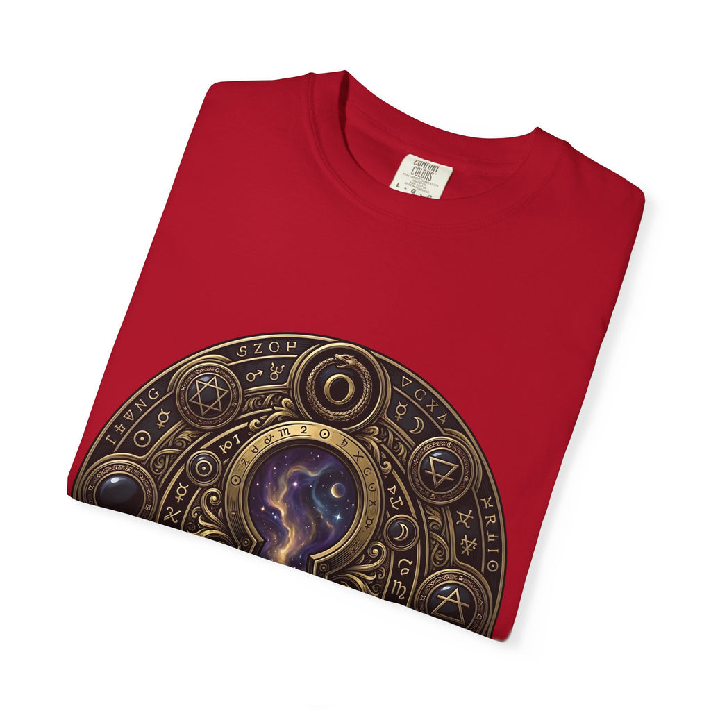 T-shirt - Celestial Keyhole Galaxy | Occult Alchemical Gold