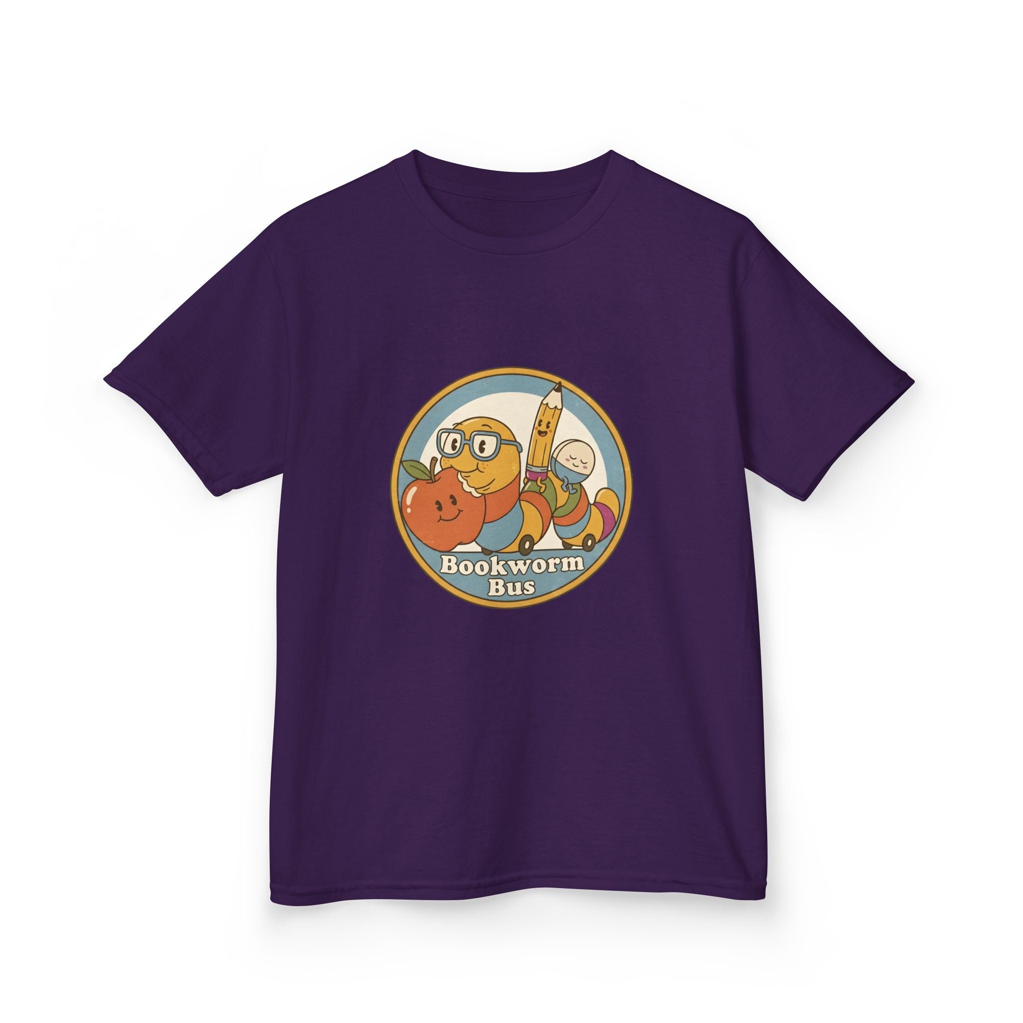Kids Bookworm T-Shirt - School Bus | Educational Learning
