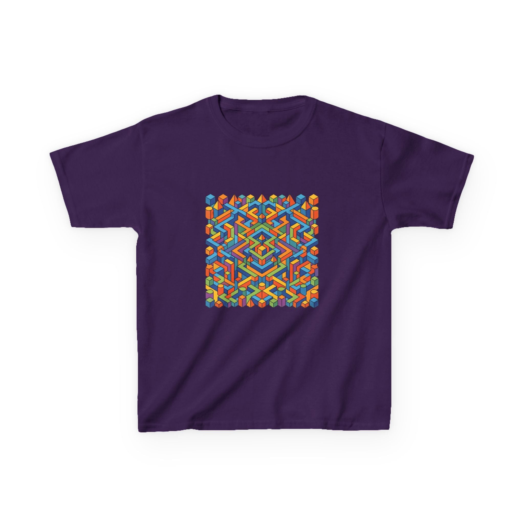 Kids T-Shirt - Colorful Isometric Optical Illusion Maze