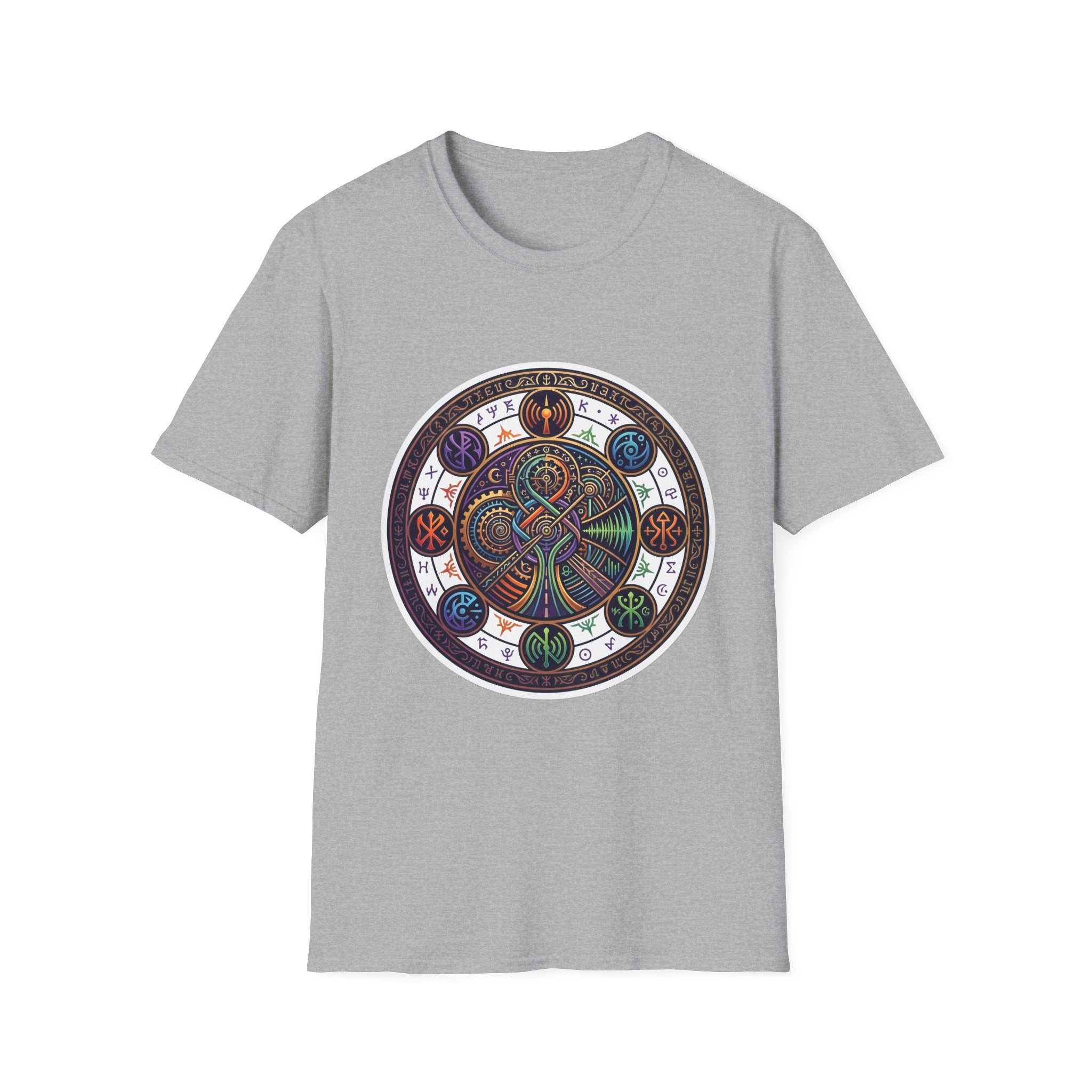 Unisex Steampunk T-Shirt - Ornate Mystical Mandala & Gears