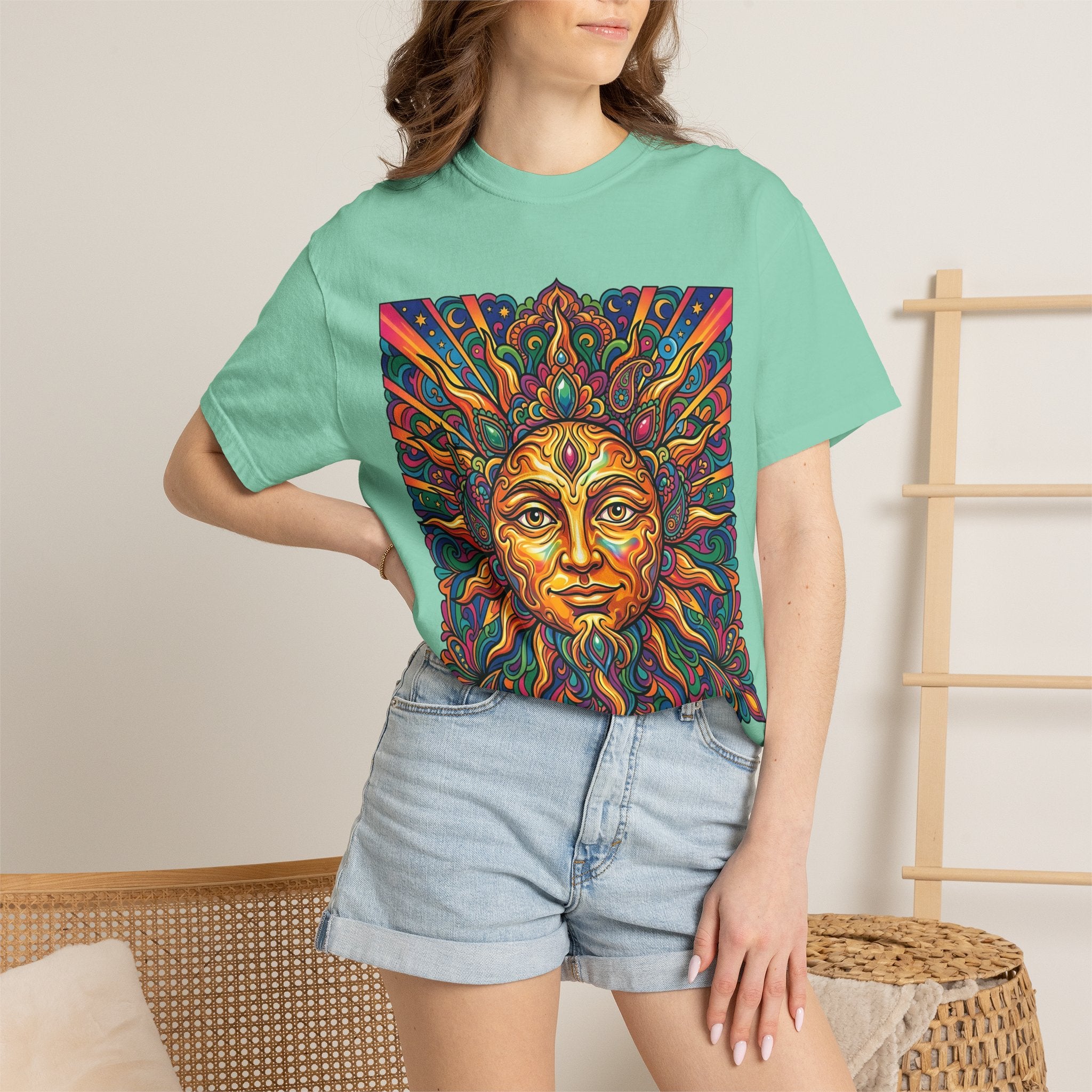Unisex T-shirt - Psychedelic Sun Boho | Comfort Colors Garment-Dyed