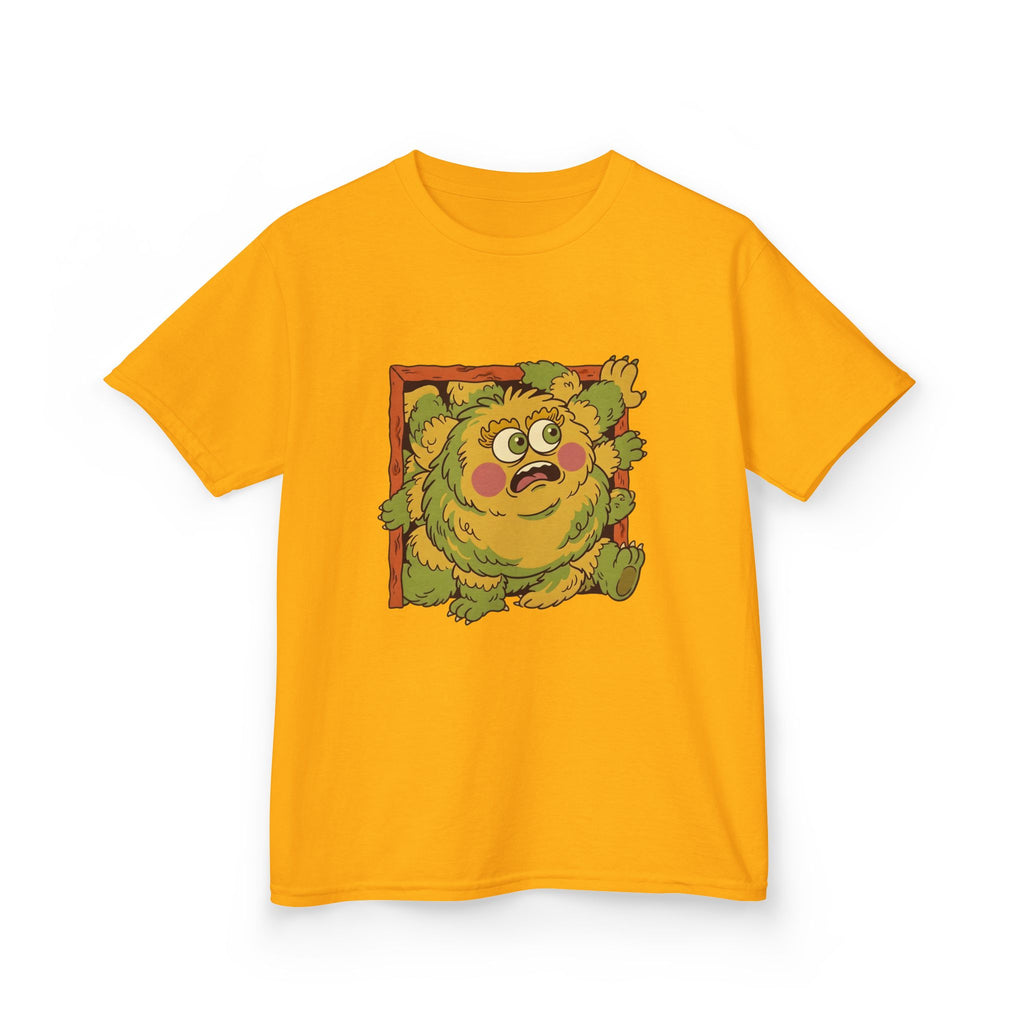 Kids Monster Tee - Whimsical Box Surprise Cartoon | Retro Colors