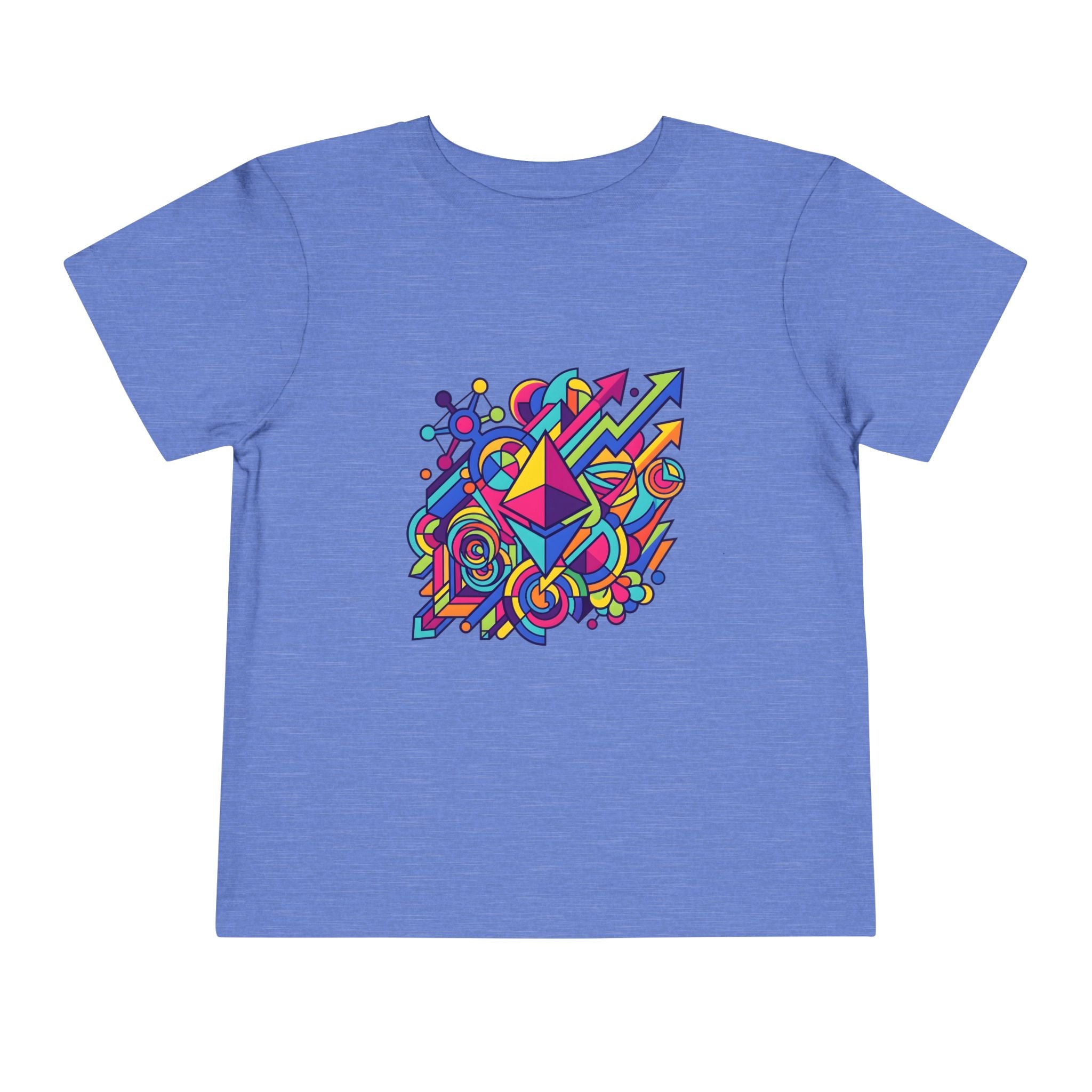 Toddler Crypto Shirt - Neon Geometric Digital Art | Blockchain Kids