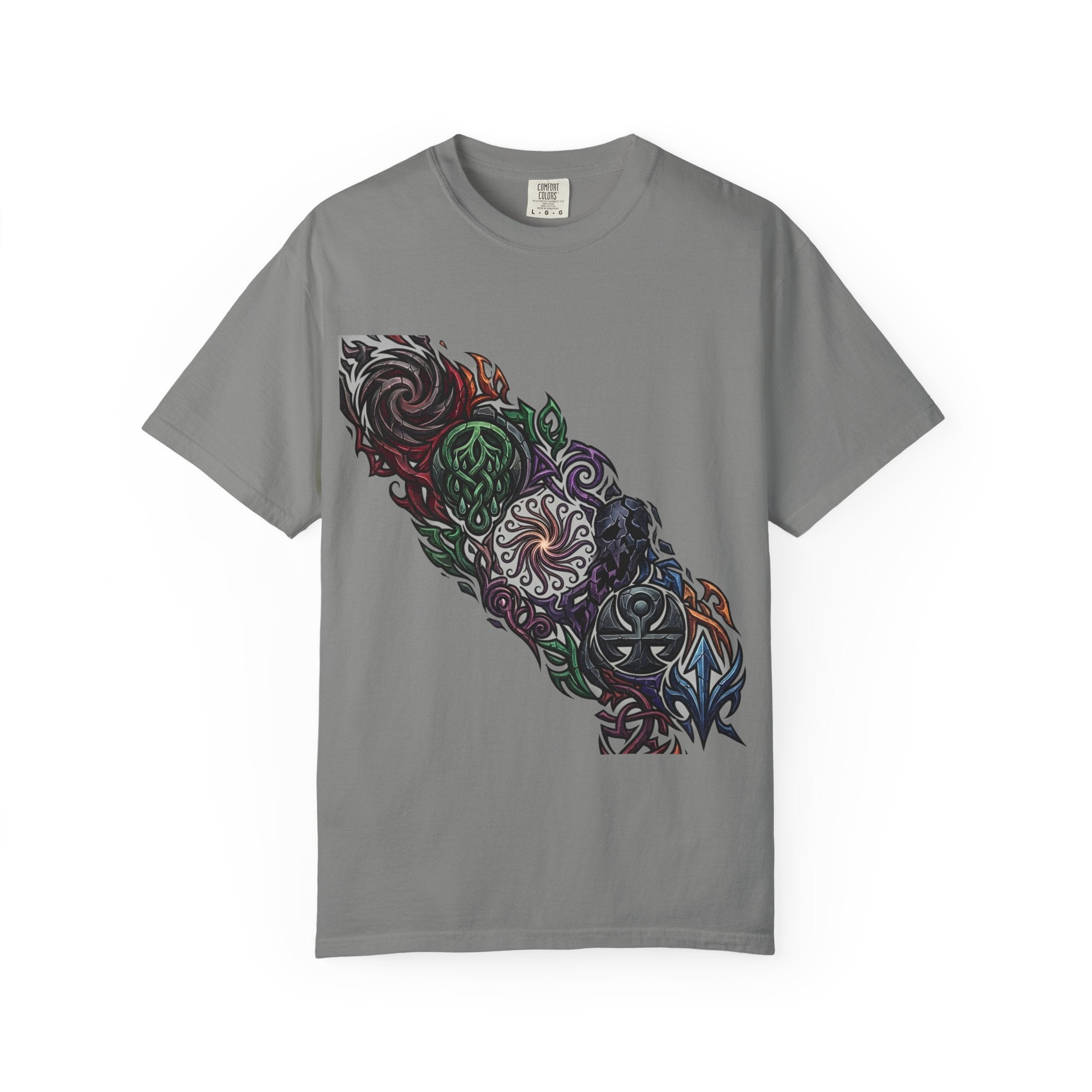 Unisex T-shirt - Dark Fantasy Celtic Skull Ankh | Garment-Dyed