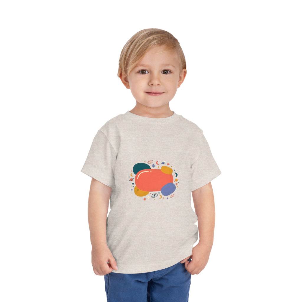 Toddler Short Sleeve Tee - Whimsical Space Design | Kids Cosmic