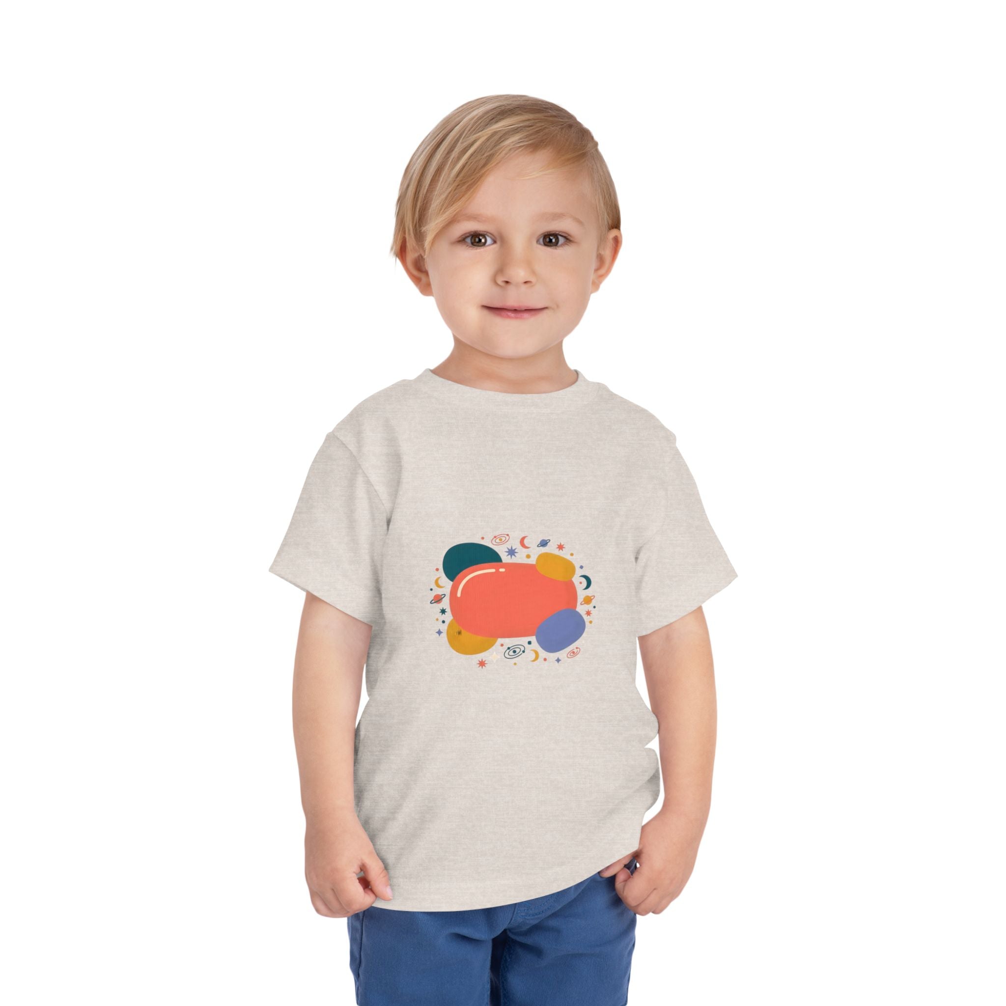 Toddler Short Sleeve Tee - Whimsical Space Design | Kids Cosmic