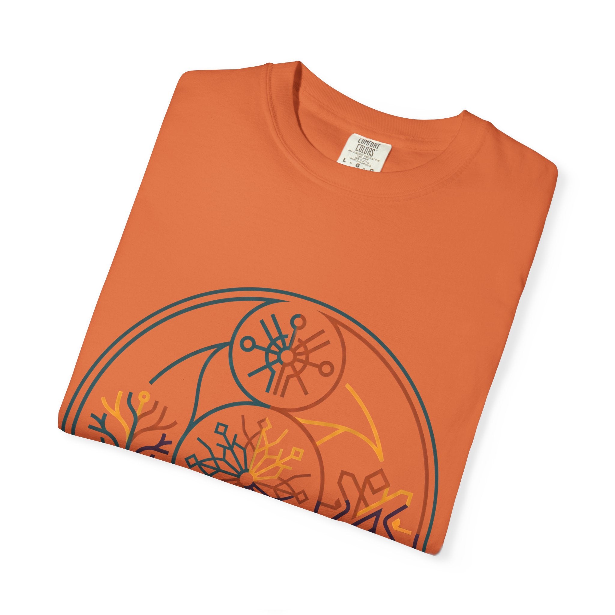 Unisex Garment-Dyed T-Shirt - Minimalist Geometric Nature Art