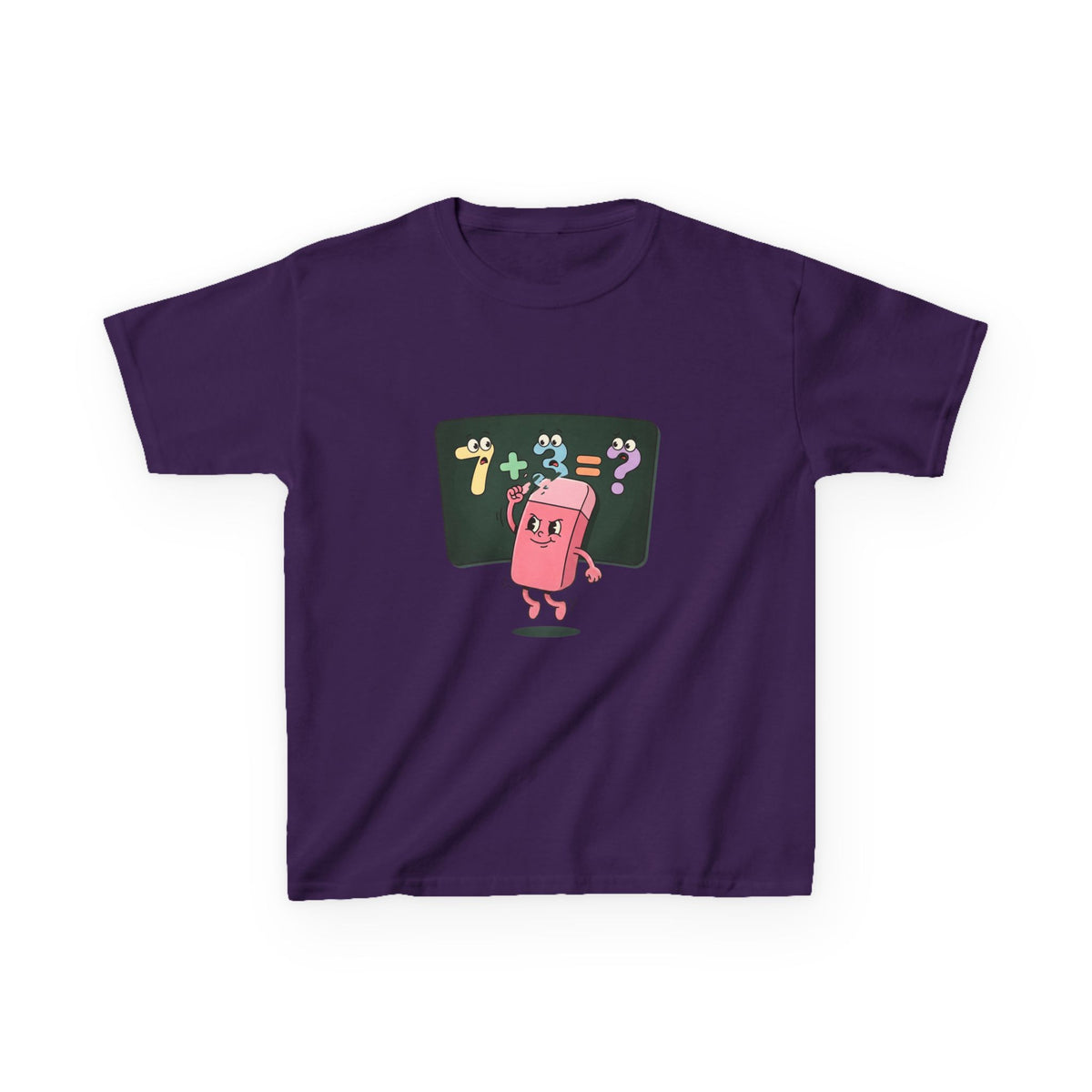 Kids Retro Math Tee - Playful Eraser Addition Problem